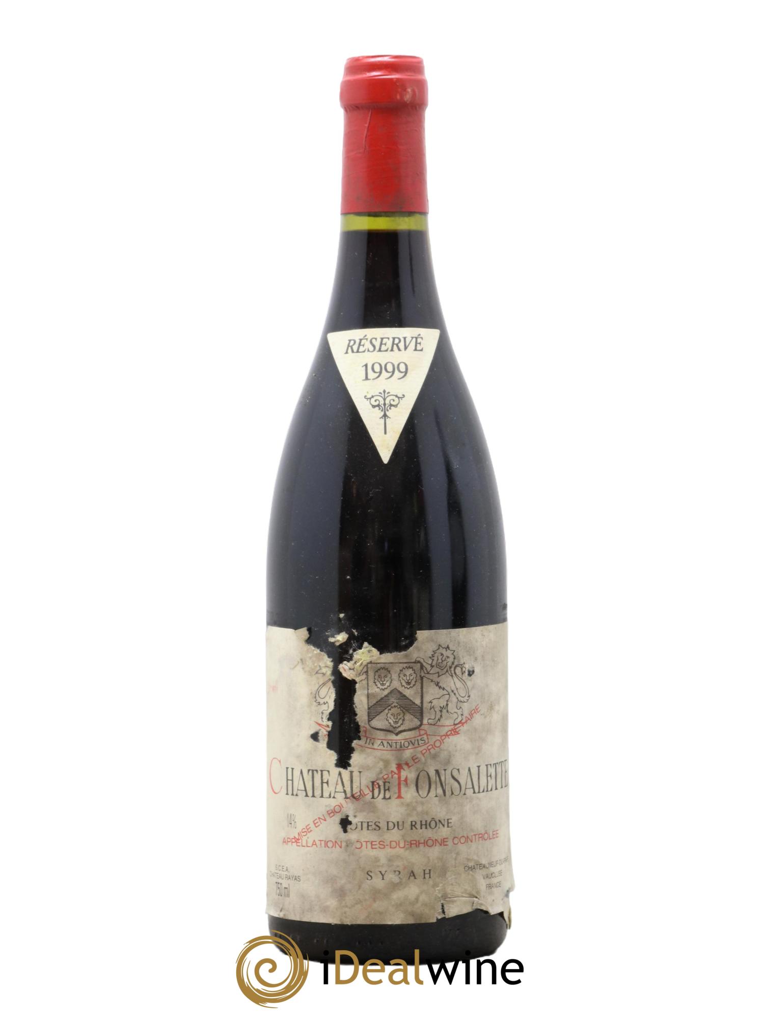 Côtes du Rhône Cuvée Syrah Château de Fonsalette 1999 - Posten von 1 Flasche - 0