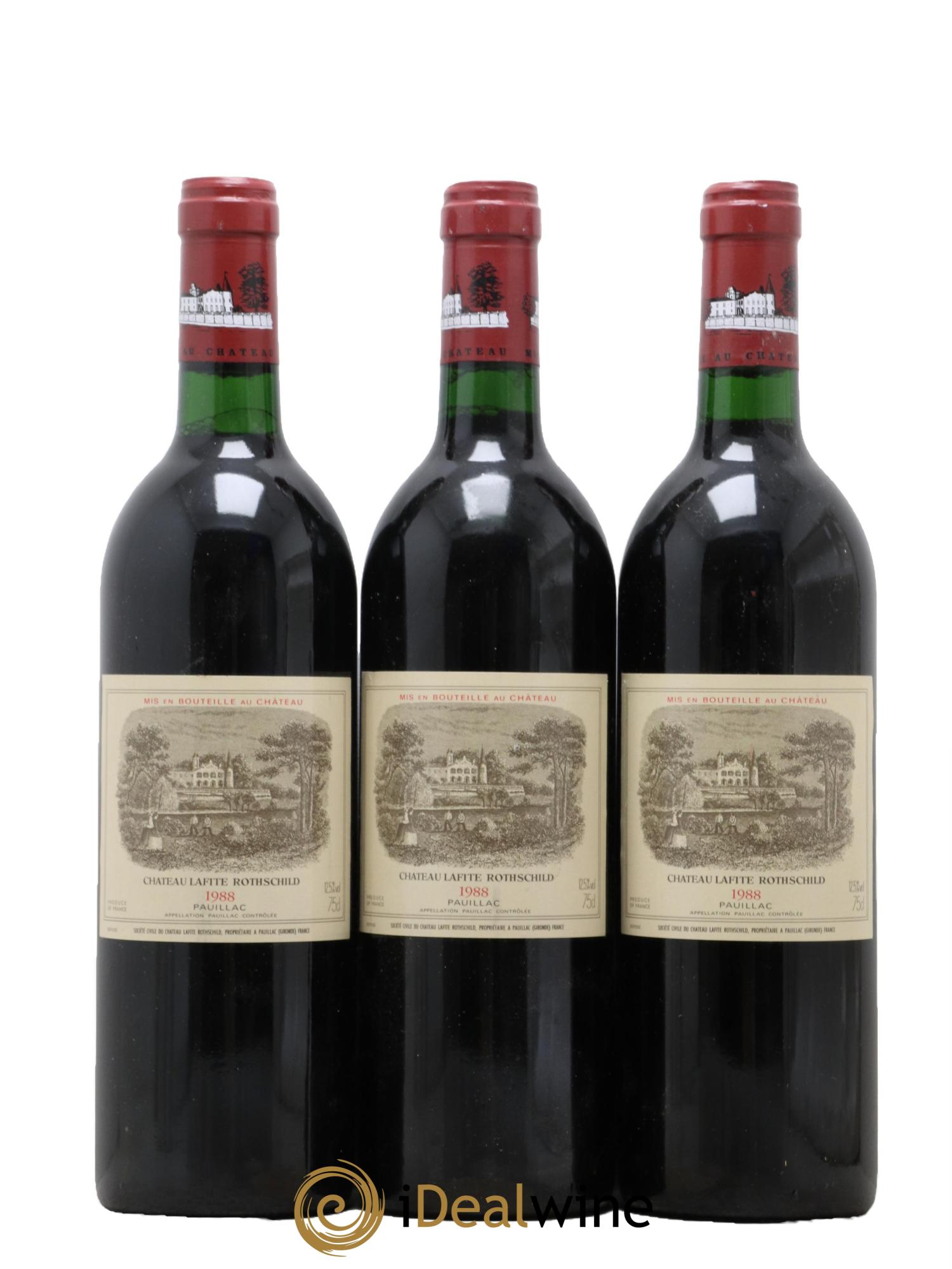 Château Lafite Rothschild 1er Grand Cru Classé 1988 - Posten von 3 Flaschen - 0