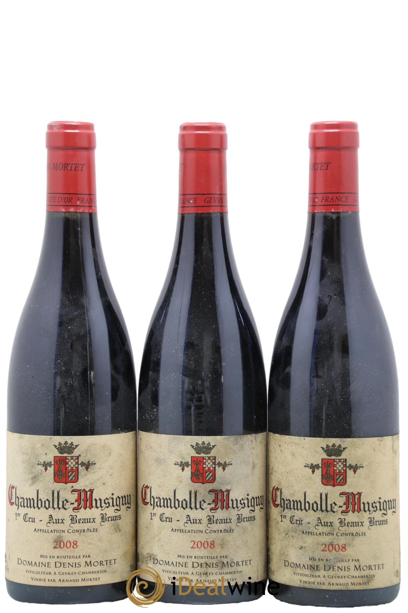 Chambolle-Musigny 1er Cru Aux Beaux Bruns Denis Mortet (Domaine) 2008 - Lot de 3 bouteilles - 0