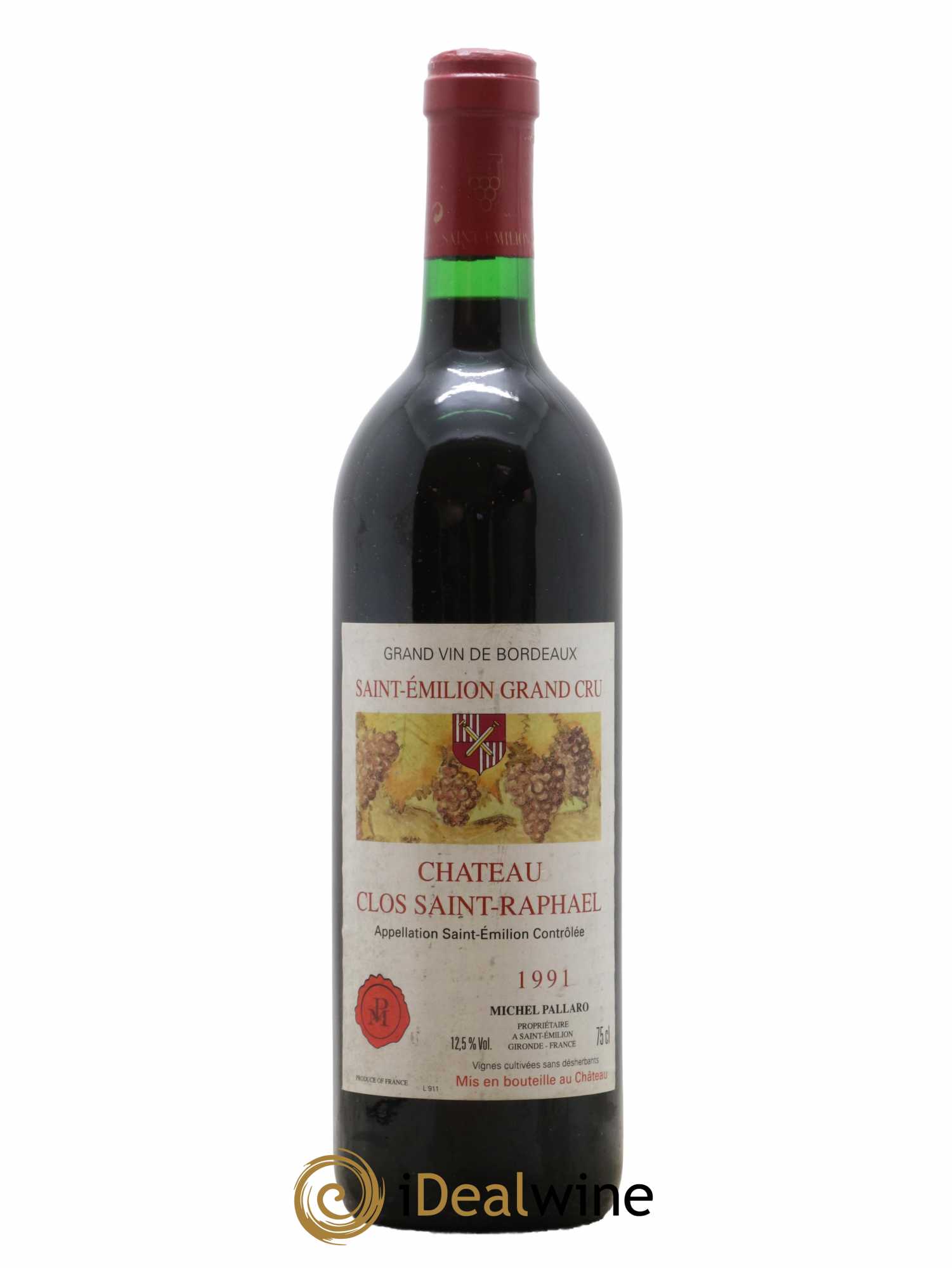 Saint-Émilion Grand Cru Château Clos Saint Raphael 1991 - Posten von 1 Flasche - 0