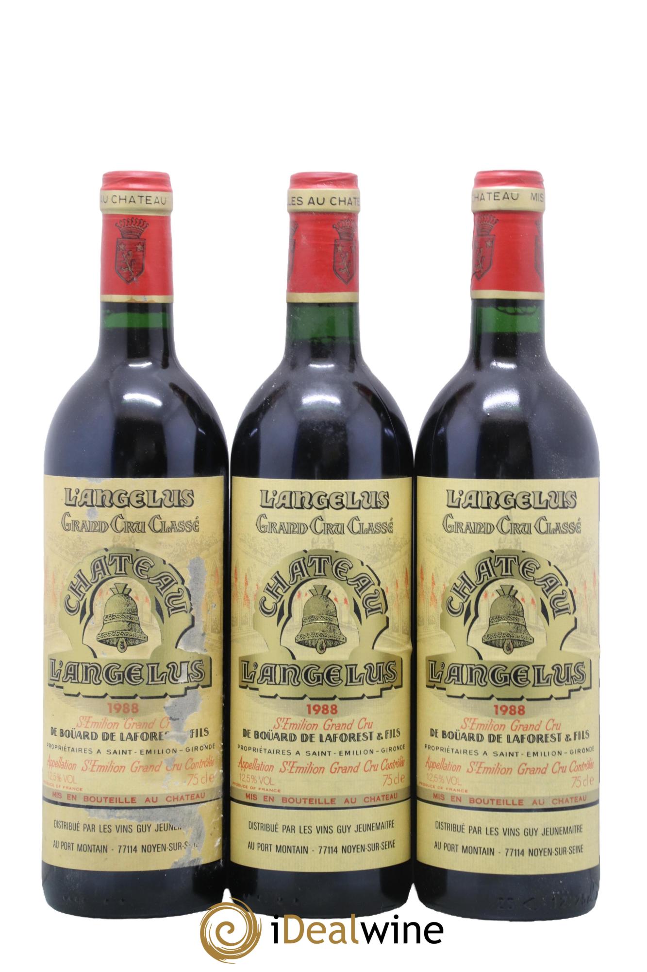 Château Angélus 1er Grand Cru Classé A 1988 - Lot de 3 bouteilles - 0