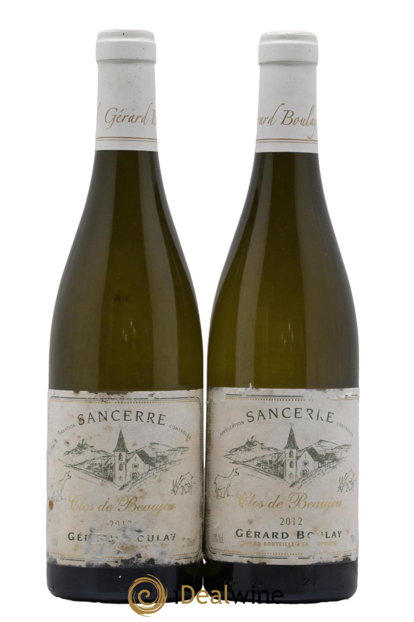 Sancerre Clos de Beaujeu Gérard Boulay 2012 - Lot of 2 bottles - 0