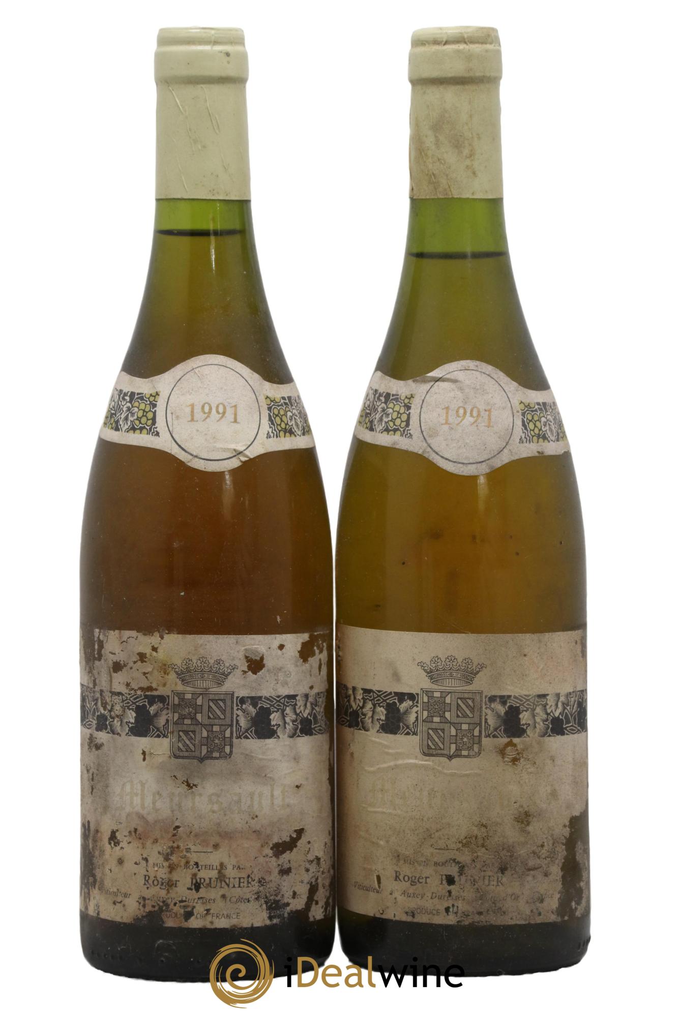 Meursault Domaine Roger Prunier 1991 - Posten von 2 Flaschen - 0