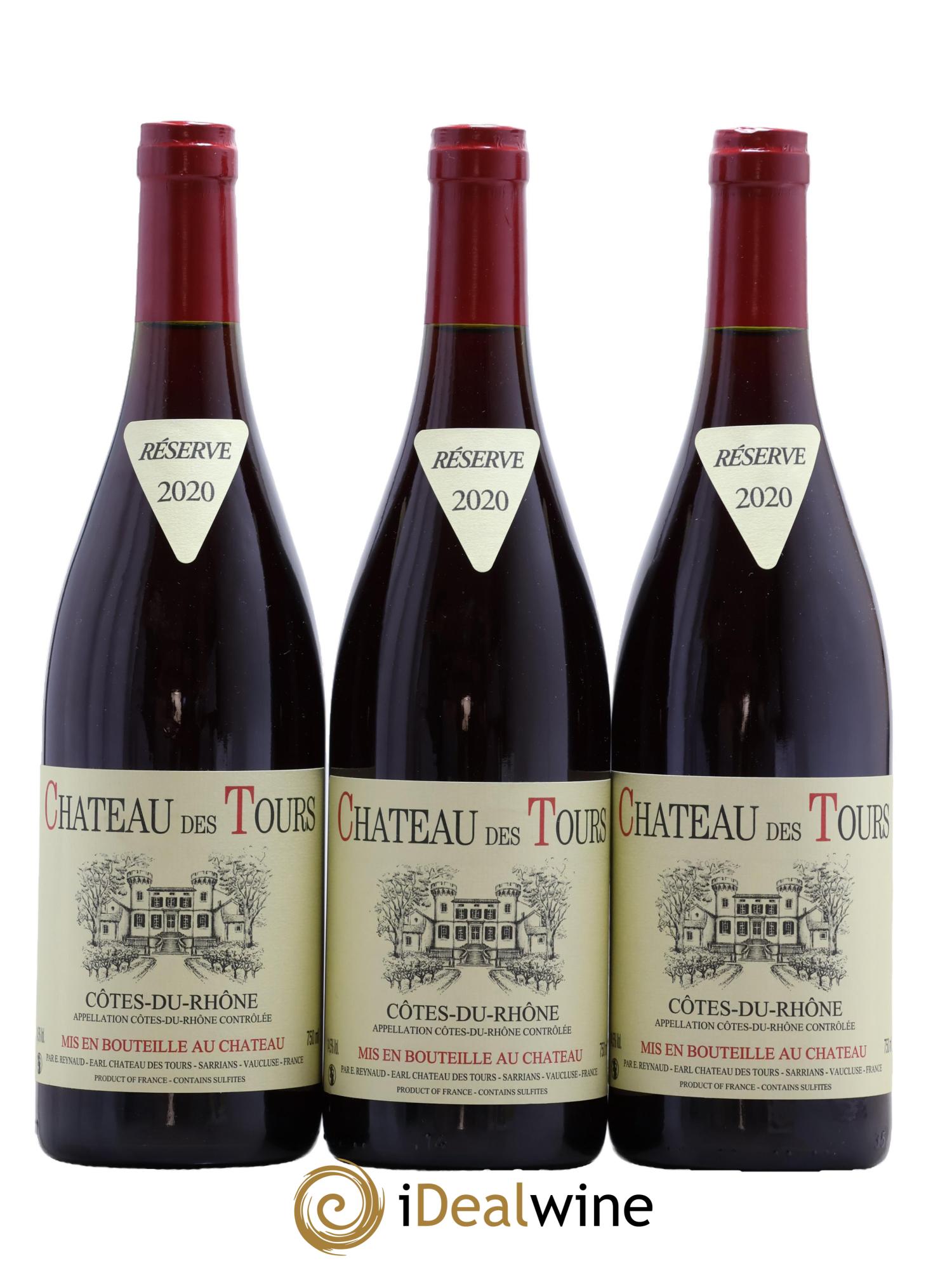 Côtes du Rhône Château des Tours Emmanuel Reynaud 2020 - Lot of 3 bottles - 0