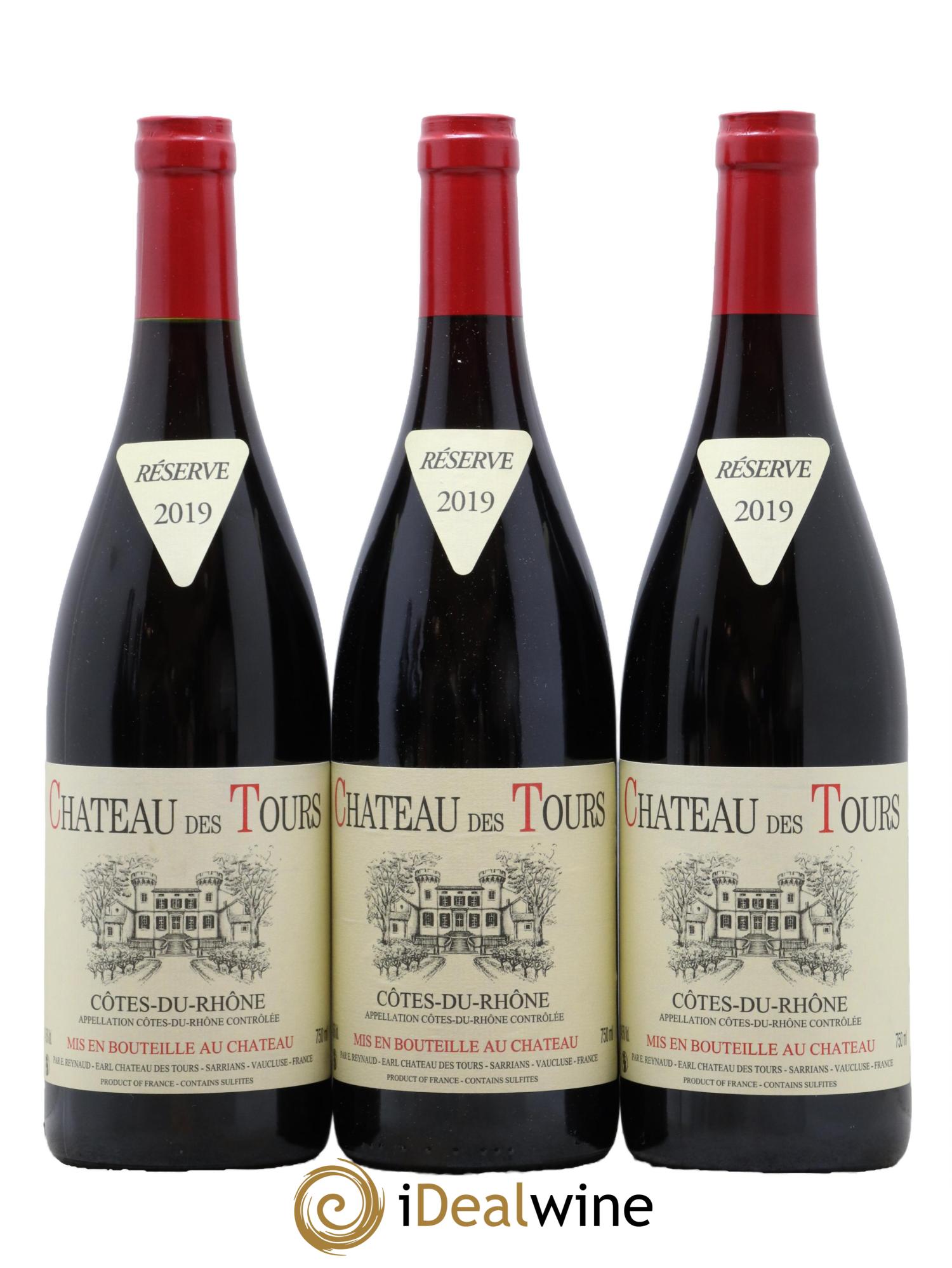 Côtes du Rhône Château des Tours Emmanuel Reynaud 2019 - Lot de 3 bouteilles - 0