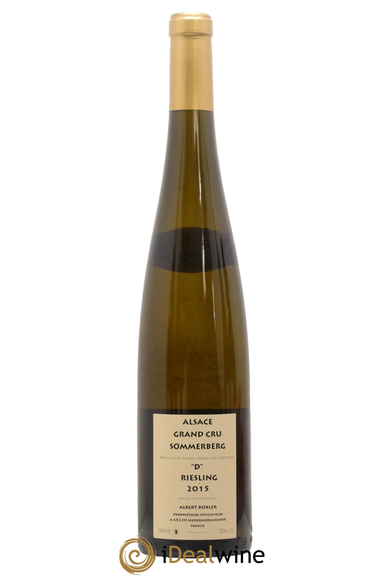 Alsace Riesling Grand Cru Sommerberg "D" Albert Boxler 2015 - Lot de 1 bouteille - 1