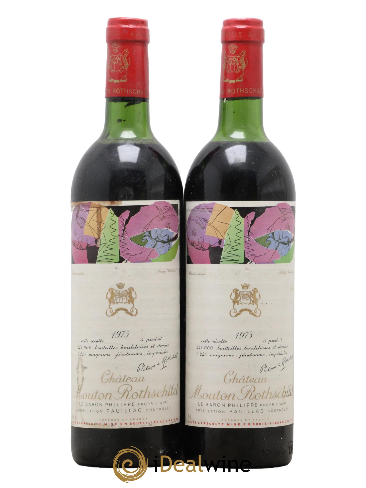 Château Mouton Rothschild 1er Grand Cru Classé 1975 - Posten von 2 Flaschen - 0