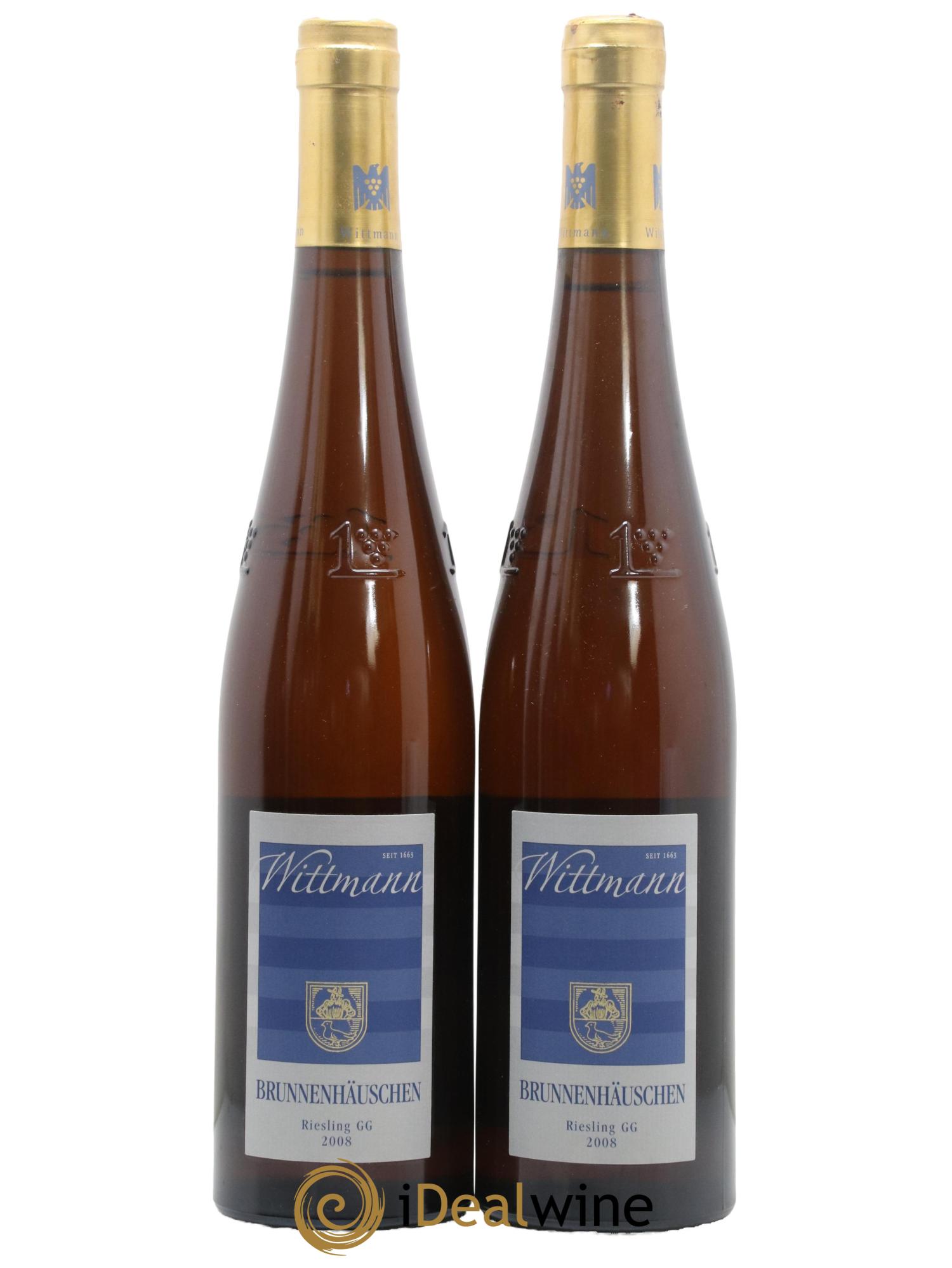 Allemagne Rheinhessen Brunnenhäuschen GG Wittmann 2008 - Lot de 2 bouteilles - 0