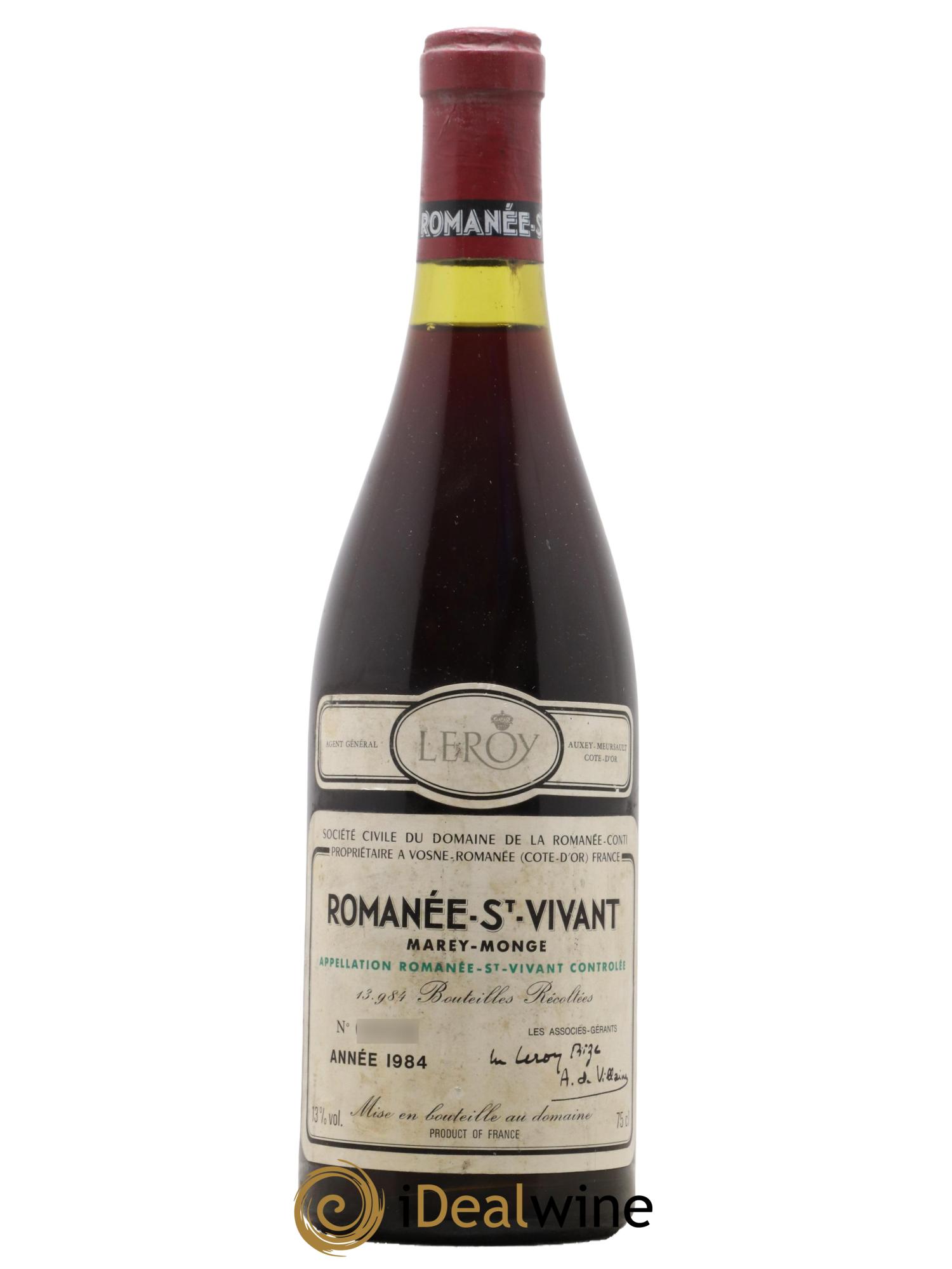 Romanée-Saint-Vivant Grand Cru Domaine de la Romanée-Conti 1984 - Lot de 1 bouteille - 0