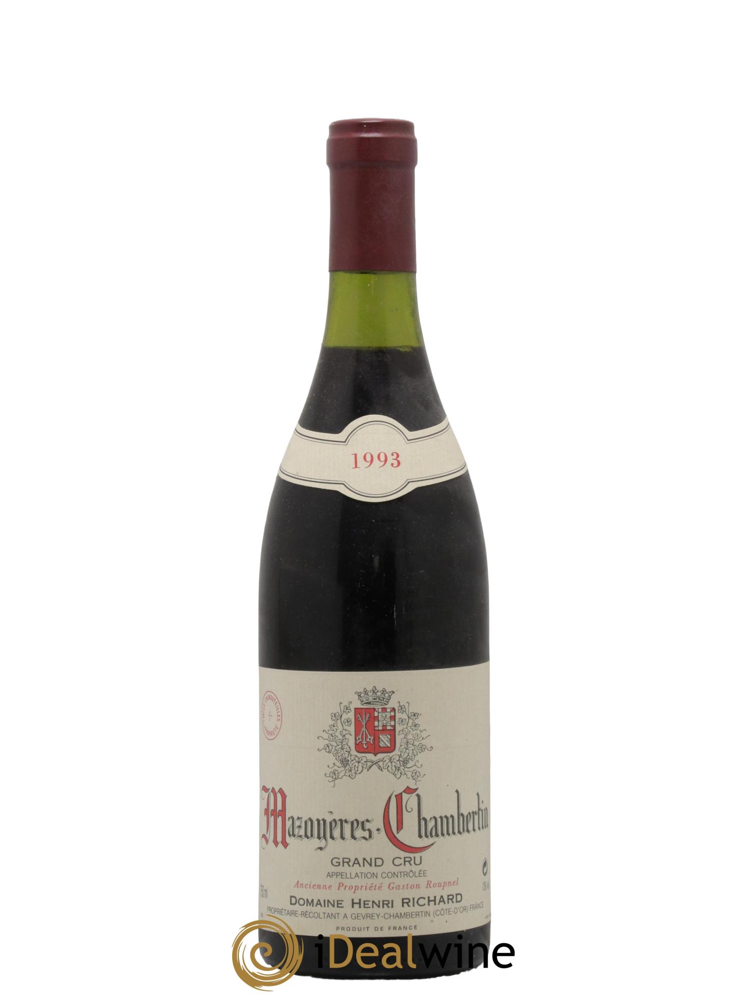 Mazoyères-Chambertin Grand Cru Henri Richard 1993 - Lot de 1 bouteille - 0