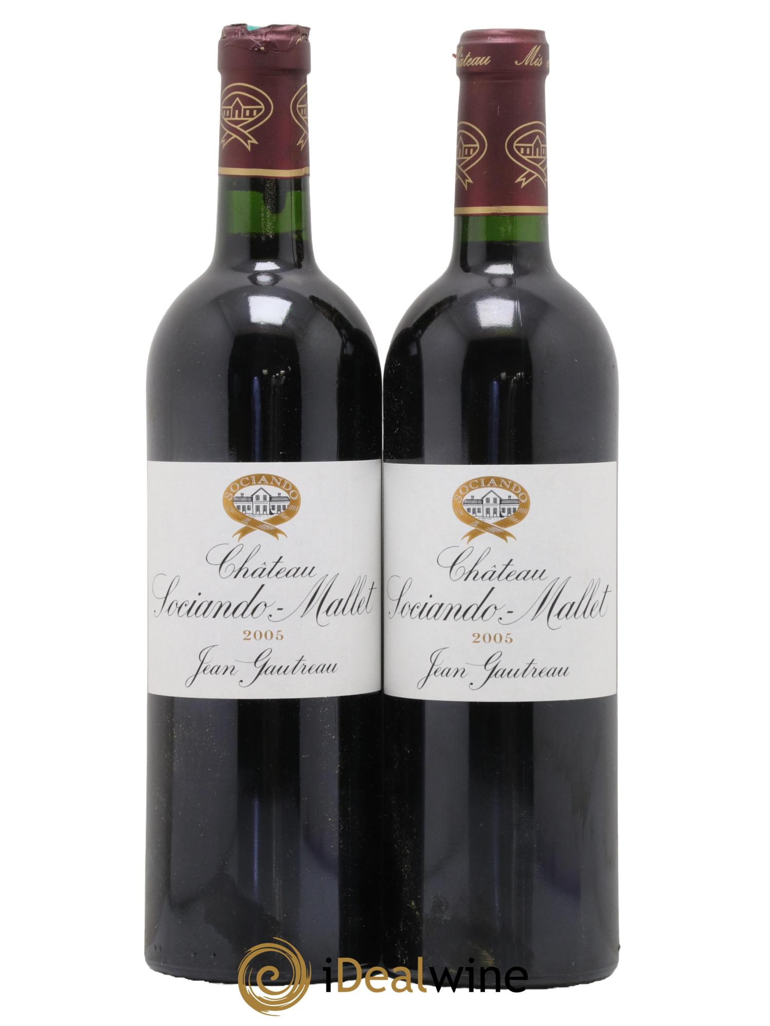 Château Sociando Mallet 2005 - Lot de 2 bouteilles - 0