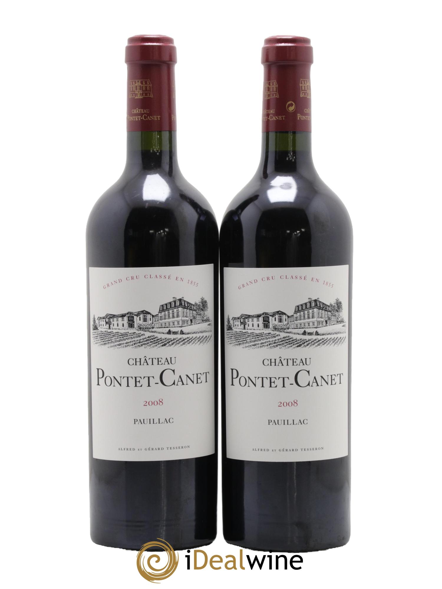 Château Pontet Canet 5ème Grand Cru Classé 2008 - Lotto di 2 bottiglie - 0