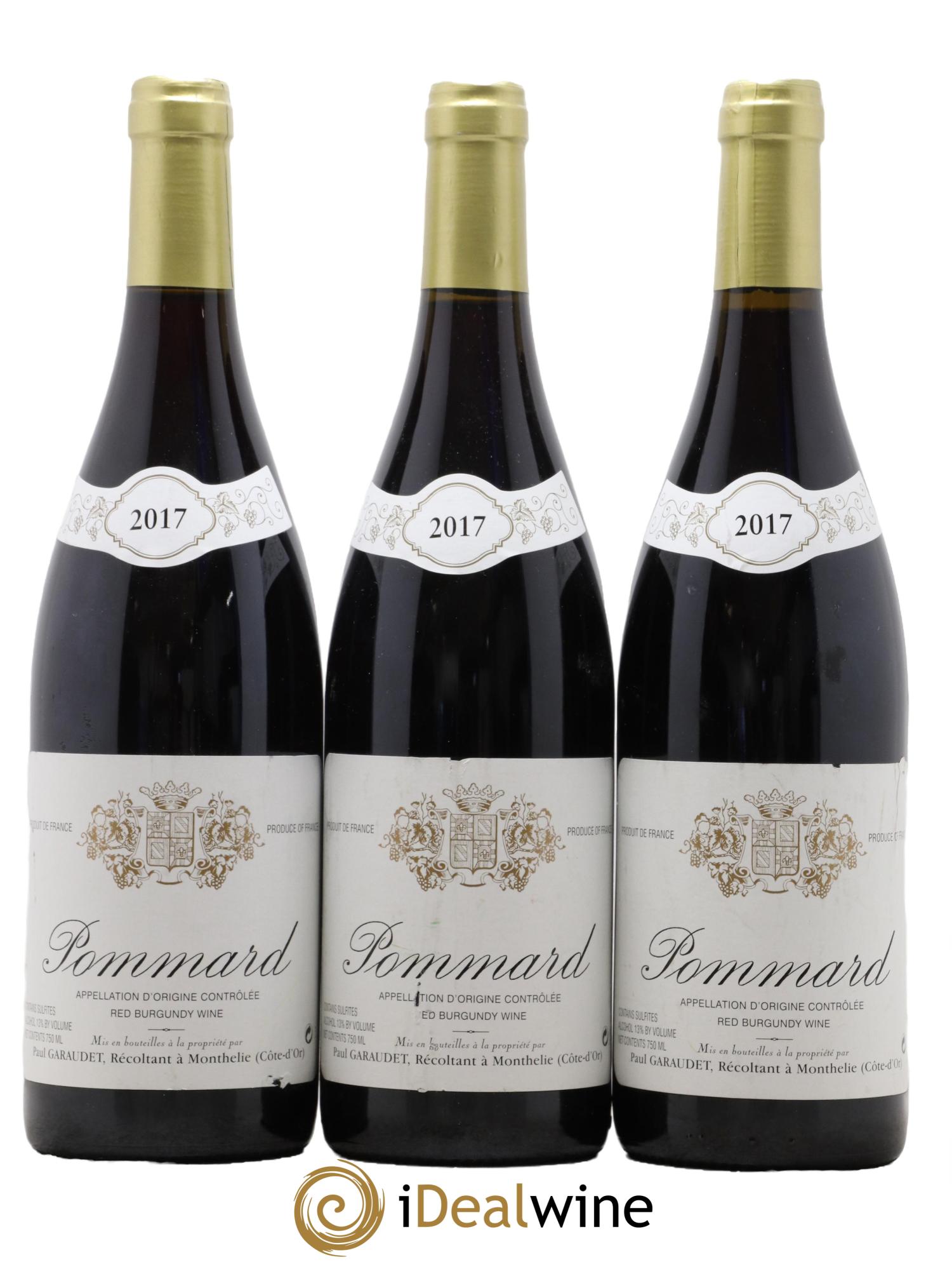 Pommard Domaine Paul Garodet 2017 - Lot of 3 bottles - 0