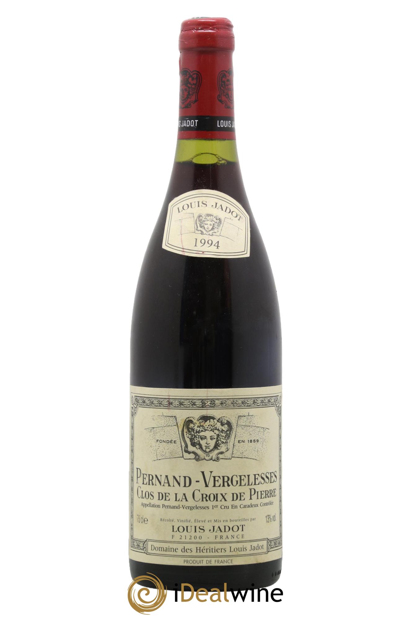 Pernand-Vergelesses 1er Cru En Caradeux Clos de la Croix de Pierre Héritiers Louis Jadot (Domaine des) - Louis Jadot 1994 - Lot de 1 bouteille - 0