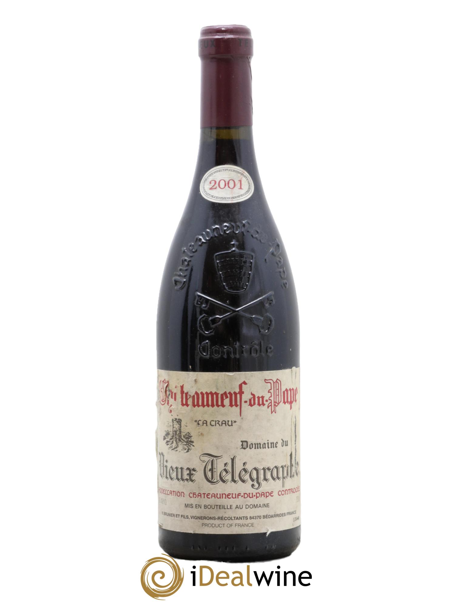 Châteauneuf-du-Pape Vieux Télégraphe (Domaine du) Vignobles Brunier 2001 - Posten von 1 Flasche - 0