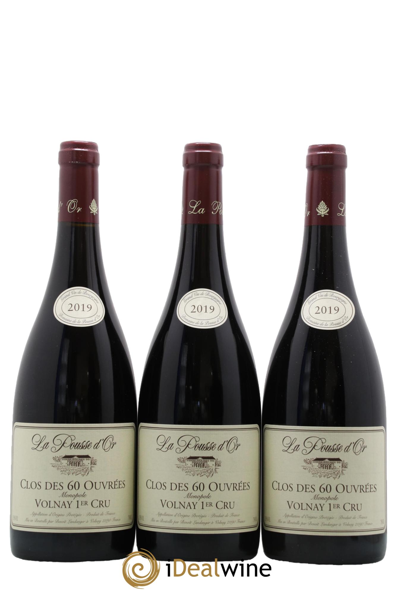 Volnay 1er Cru Clos des 60 ouvrées La Pousse d'Or (Domaine de) 2019 - Lot of 3 bottles - 0