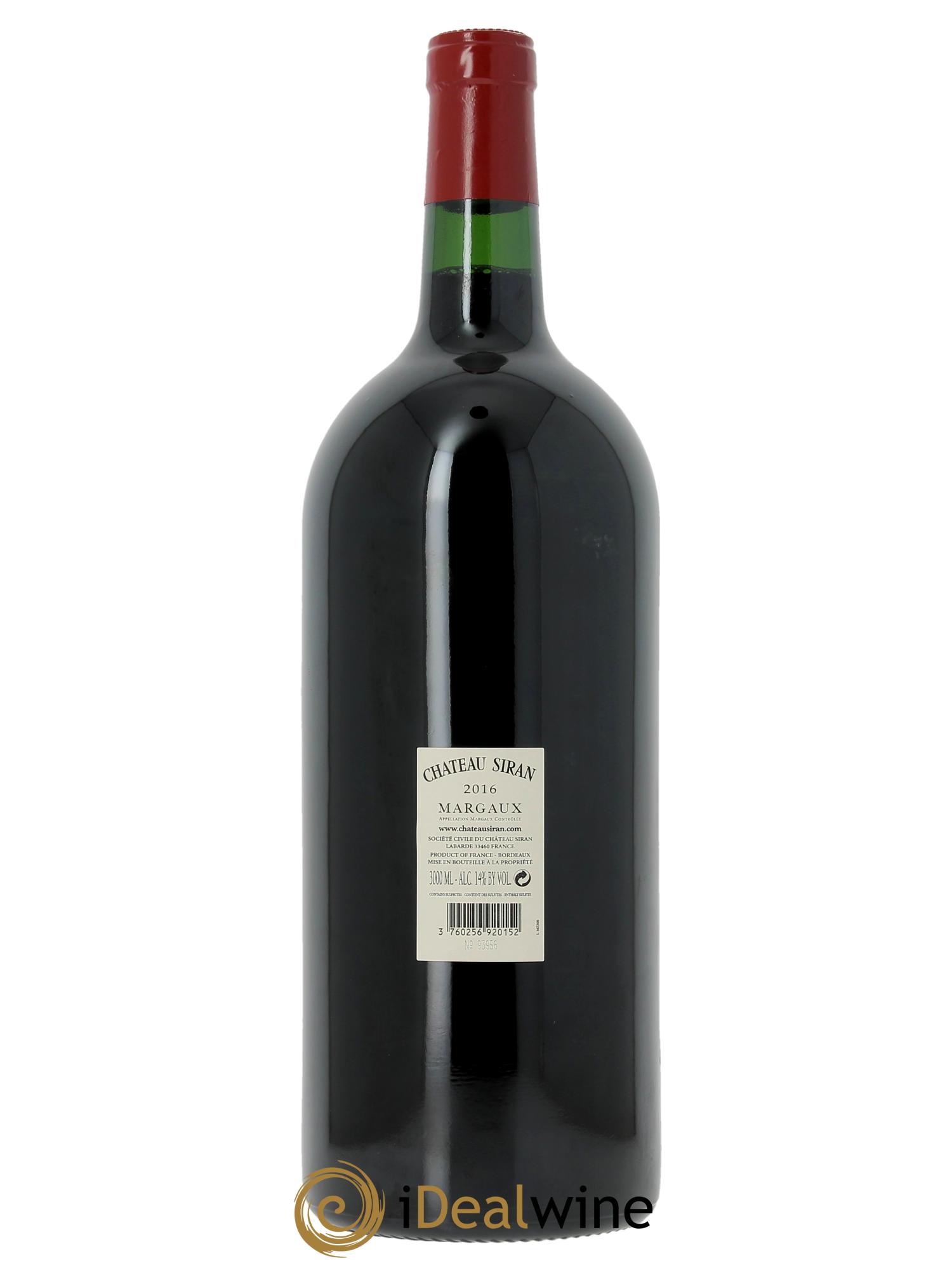 Château Siran  2016 - Lot de 1 double magnum - 2