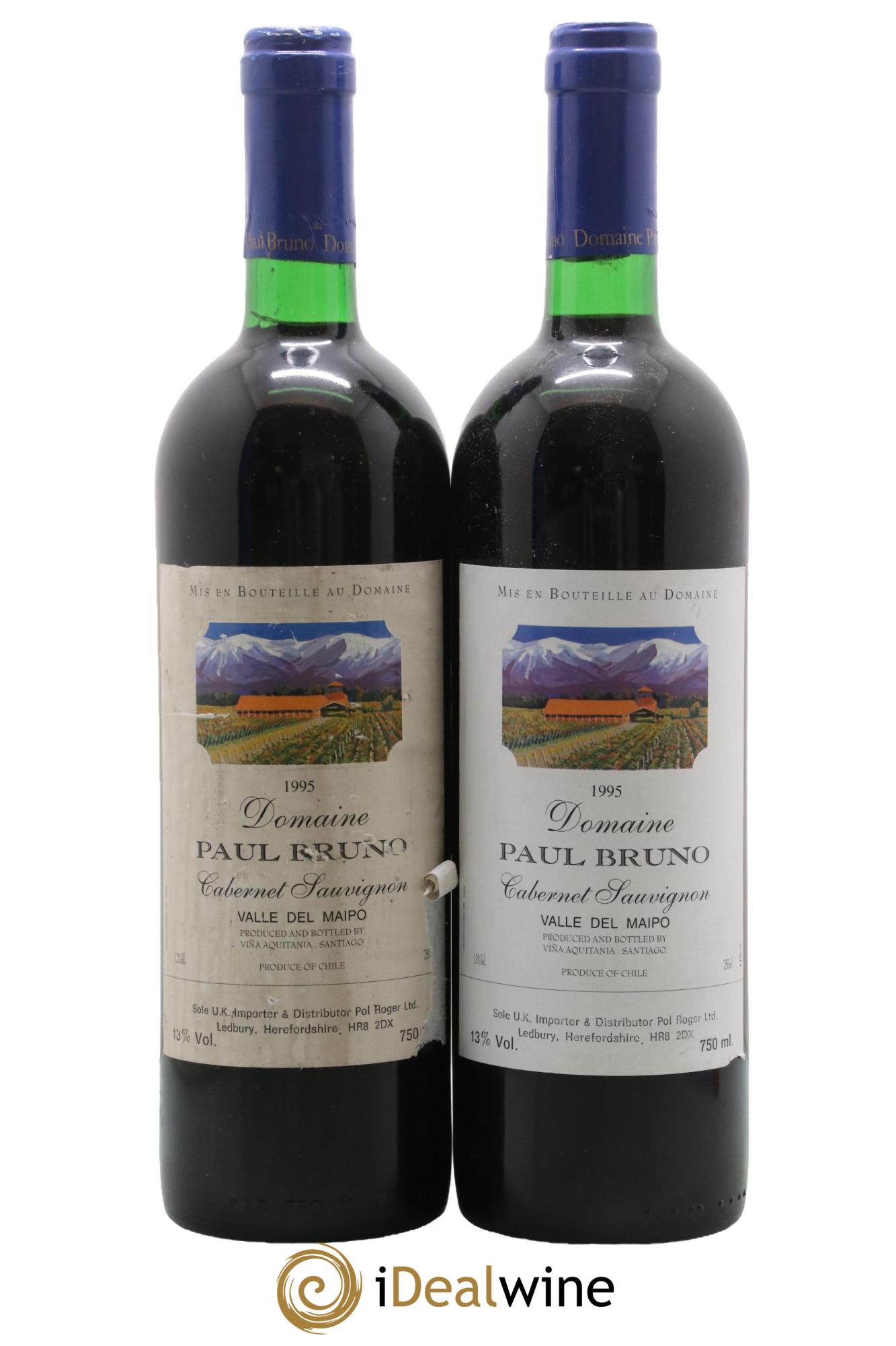 Maipo Domaine Paul Bruno Cabernet Sauvignon  1995 - Lot de 2 bouteilles - 0