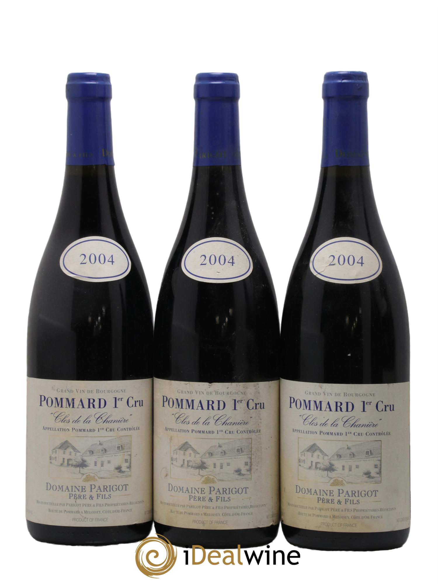 Pommard 1er Cru Clos de la Chanière Domaine Parigot 2004 - Lot of 3 bottles - 0