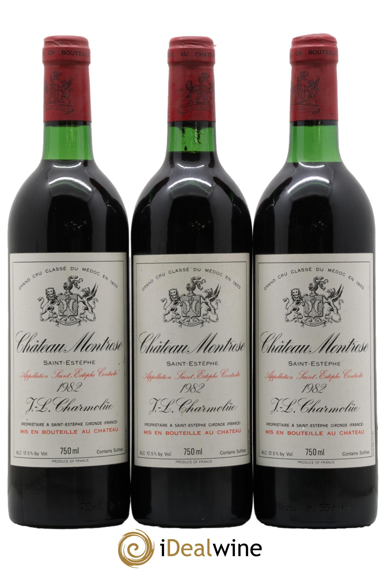 Château Montrose 2ème Grand Cru Classé 1982 - Lot de 3 bouteilles - 0