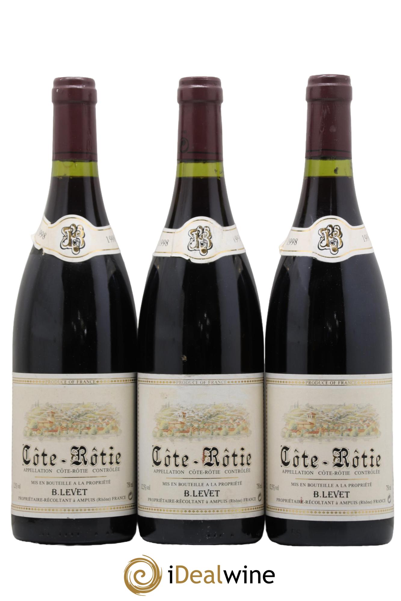 Côte-Rôtie Vignobles Levet 1998 - Posten von 3 Flaschen - 0