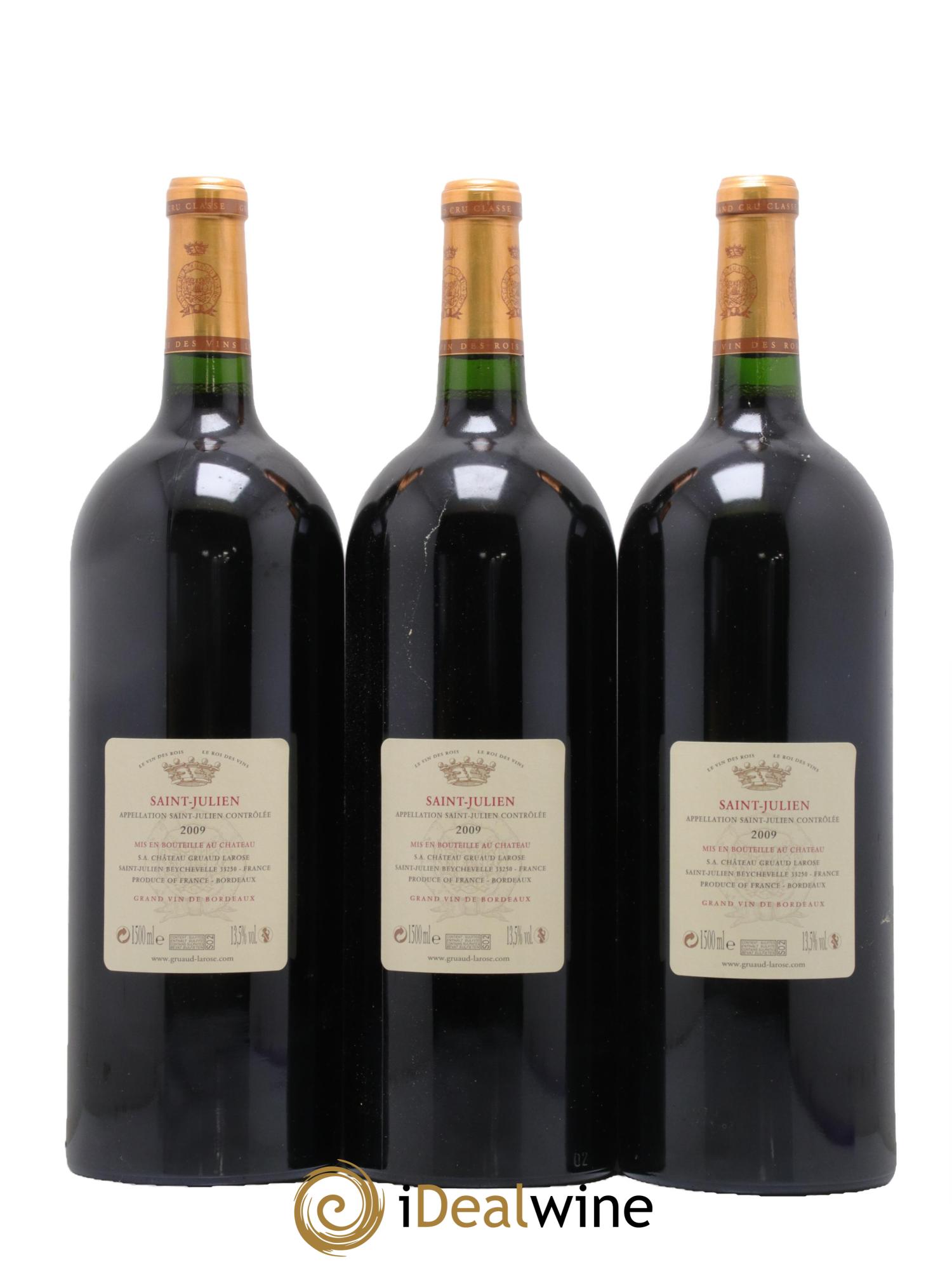 Château Gruaud Larose 2ème Grand Cru Classé 2009 - Lot of 3 magnums - 1