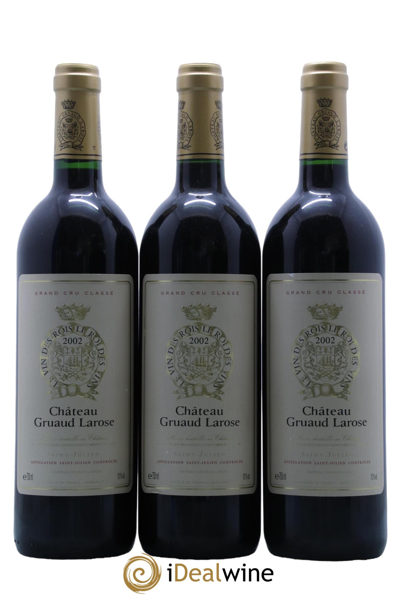 Château Gruaud Larose 2ème Grand Cru Classé  2002 - Lot de 3 bouteilles - 0