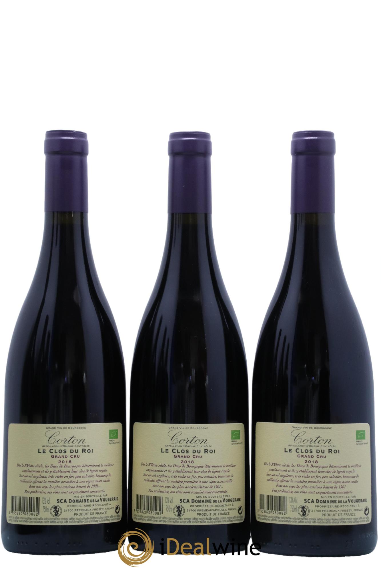 Corton Grand Cru Le Clos du Roi La Vougeraie 2018 - Lot de 6 bouteilles - 4