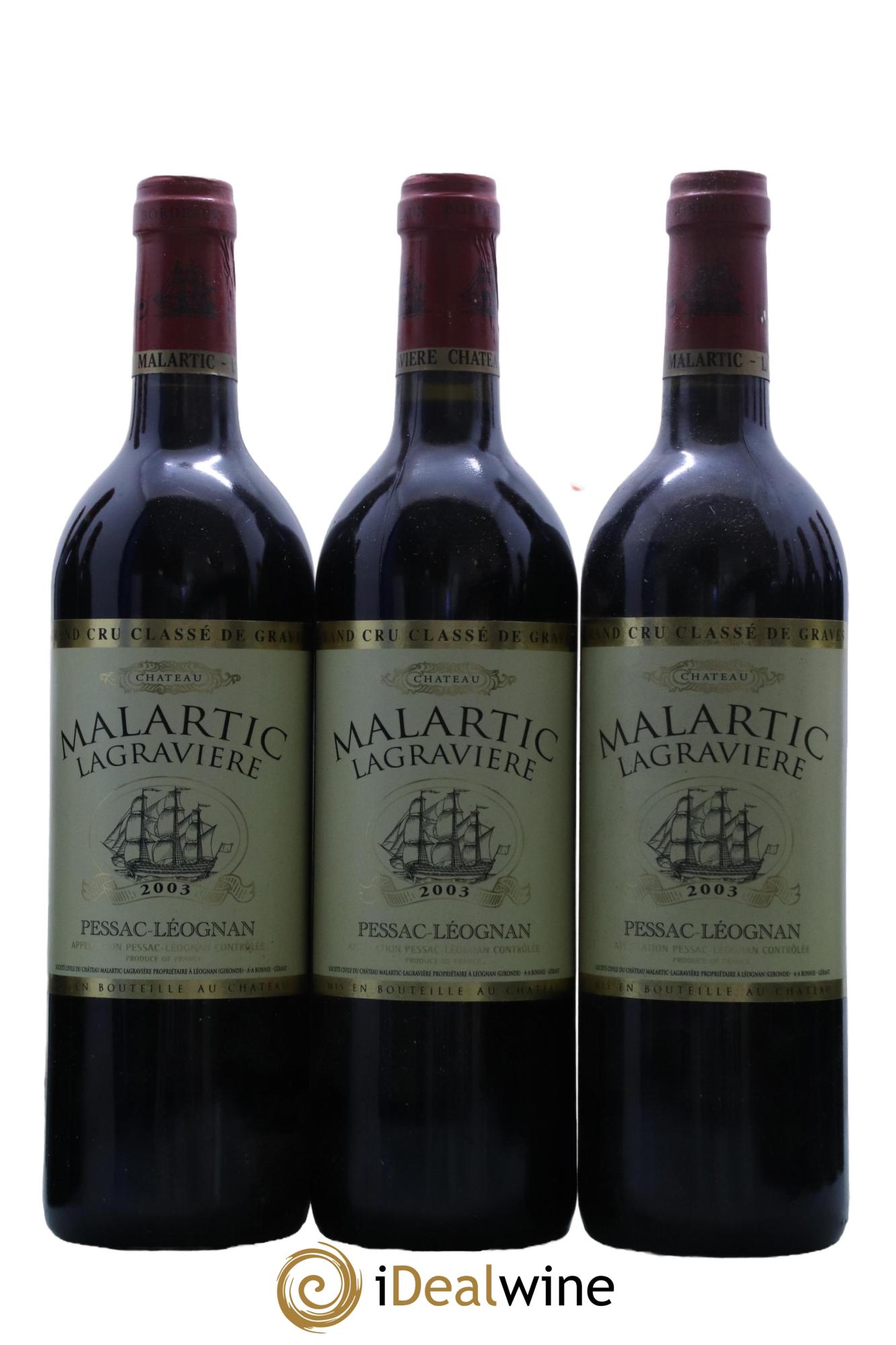 Château Malartic-Lagravière Cru Classé de Graves  2003 - Lotto di 12 bottiglie - 1