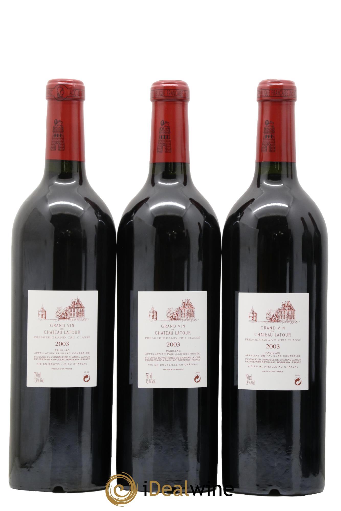 Château Latour 1er Grand Cru Classé 2003 - Posten von 6 Flaschen - 2