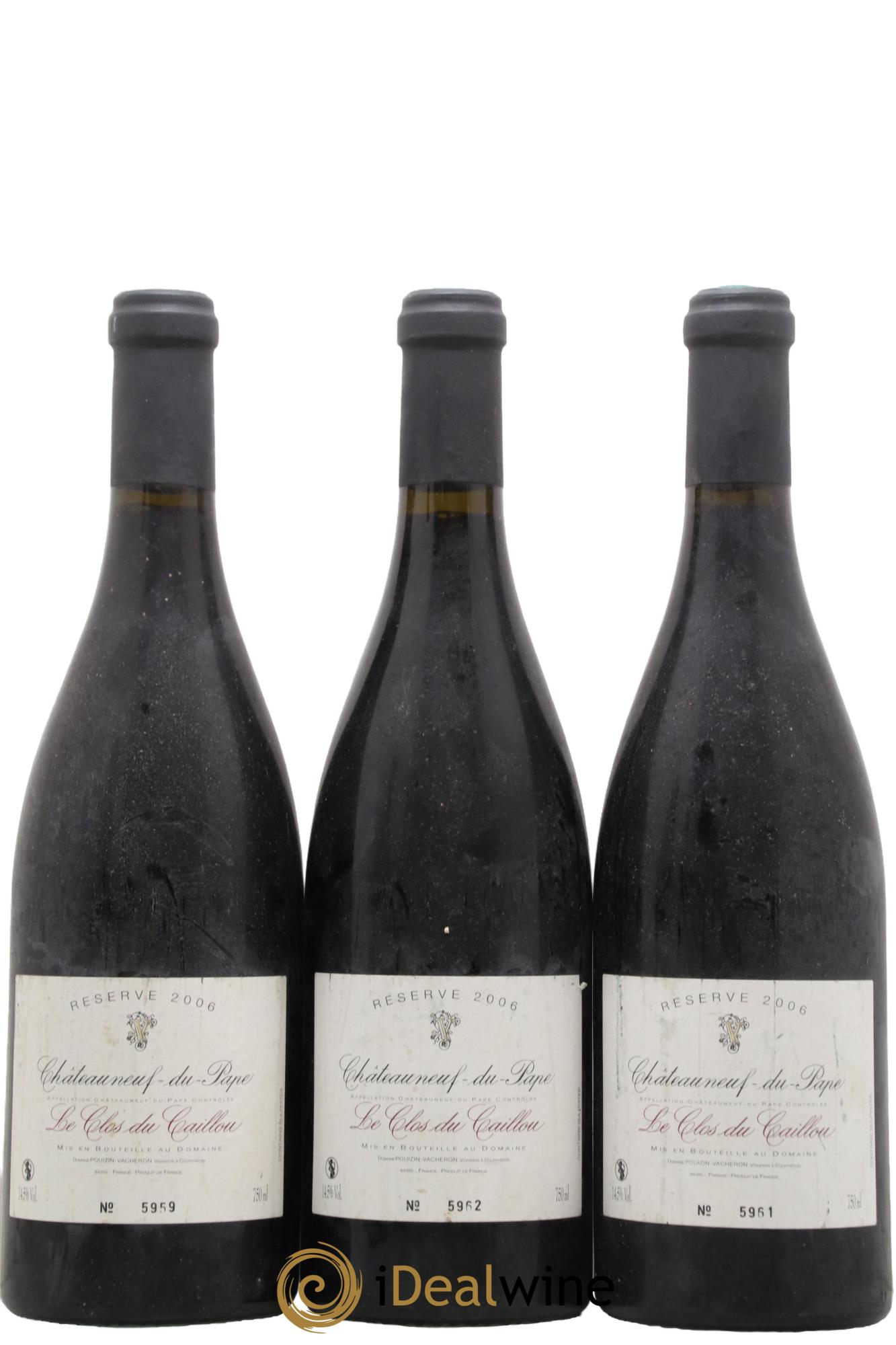 Châteauneuf-du-Pape Domaine Le Clos du Caillou Réserve Sylvie Vacheron 2006 - Lot de 3 bouteilles - 0