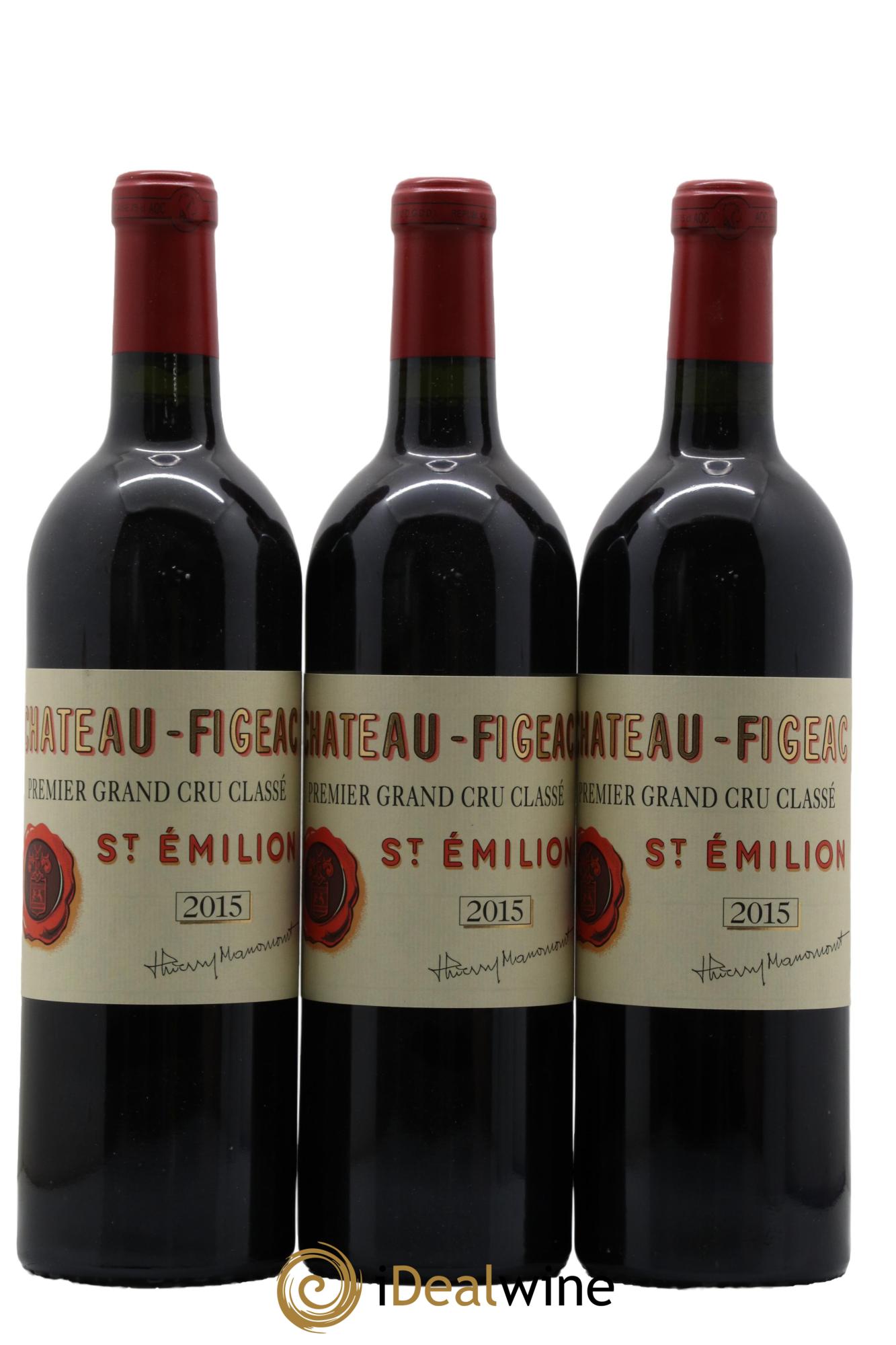 Château Figeac 1er Grand Cru Classé A 2015 - Lotto di 3 bottiglie - 0