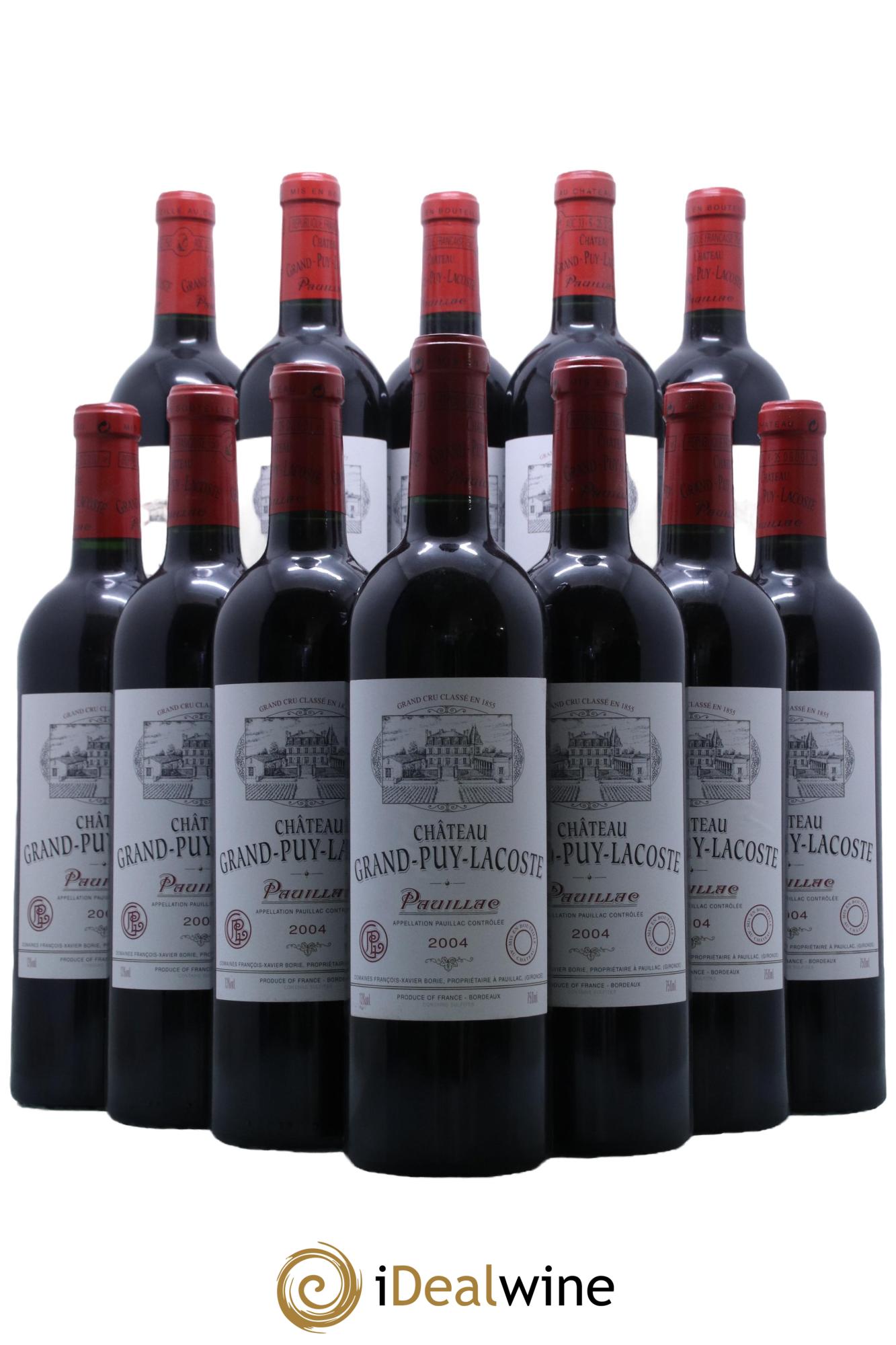 Château Grand Puy Lacoste 5ème Grand Cru Classé  2004 - Posten von 12 Flaschen - 0