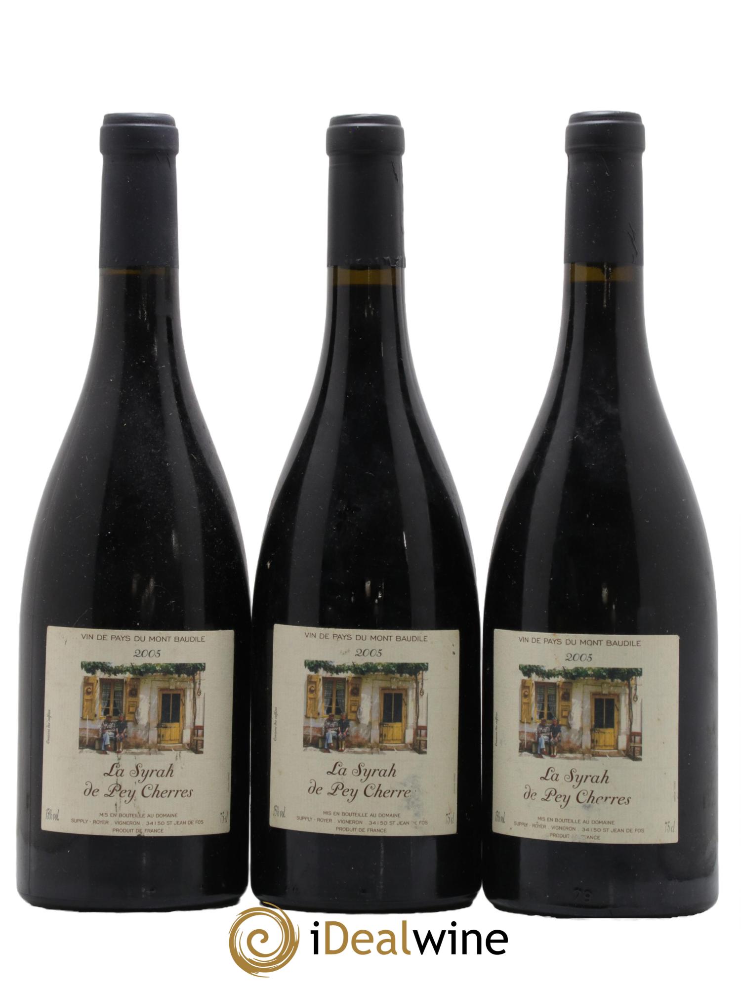 Languedoc VDP Mont Baudile La Syrah de Pey Cherres Domaine Supply Royer 2005 - Lot of 3 bottles - 0