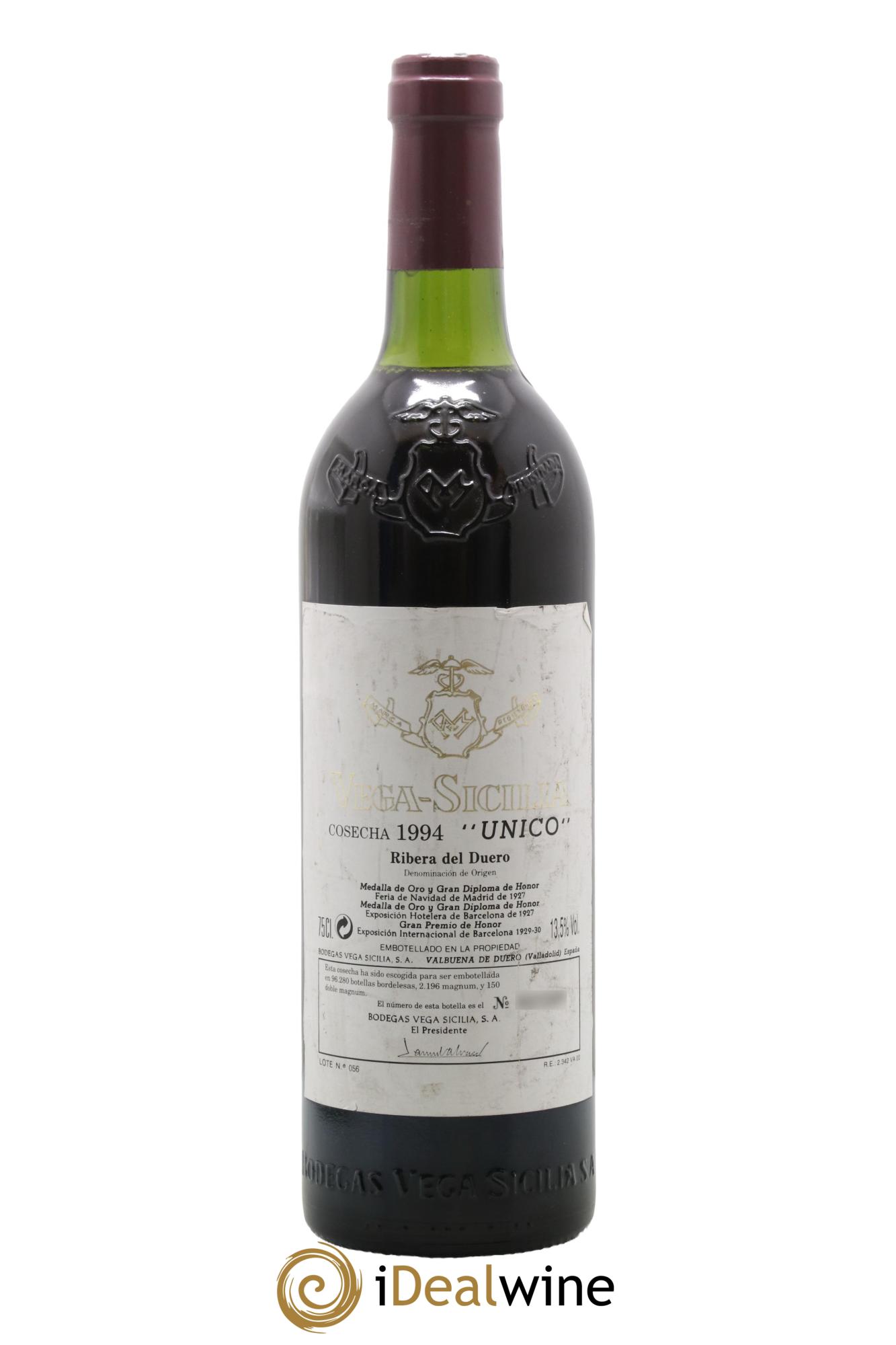 Ribera Del Duero DO Vega Sicilia Unico Famille Alvarez 1994 - Lot of 1 bottle - 0