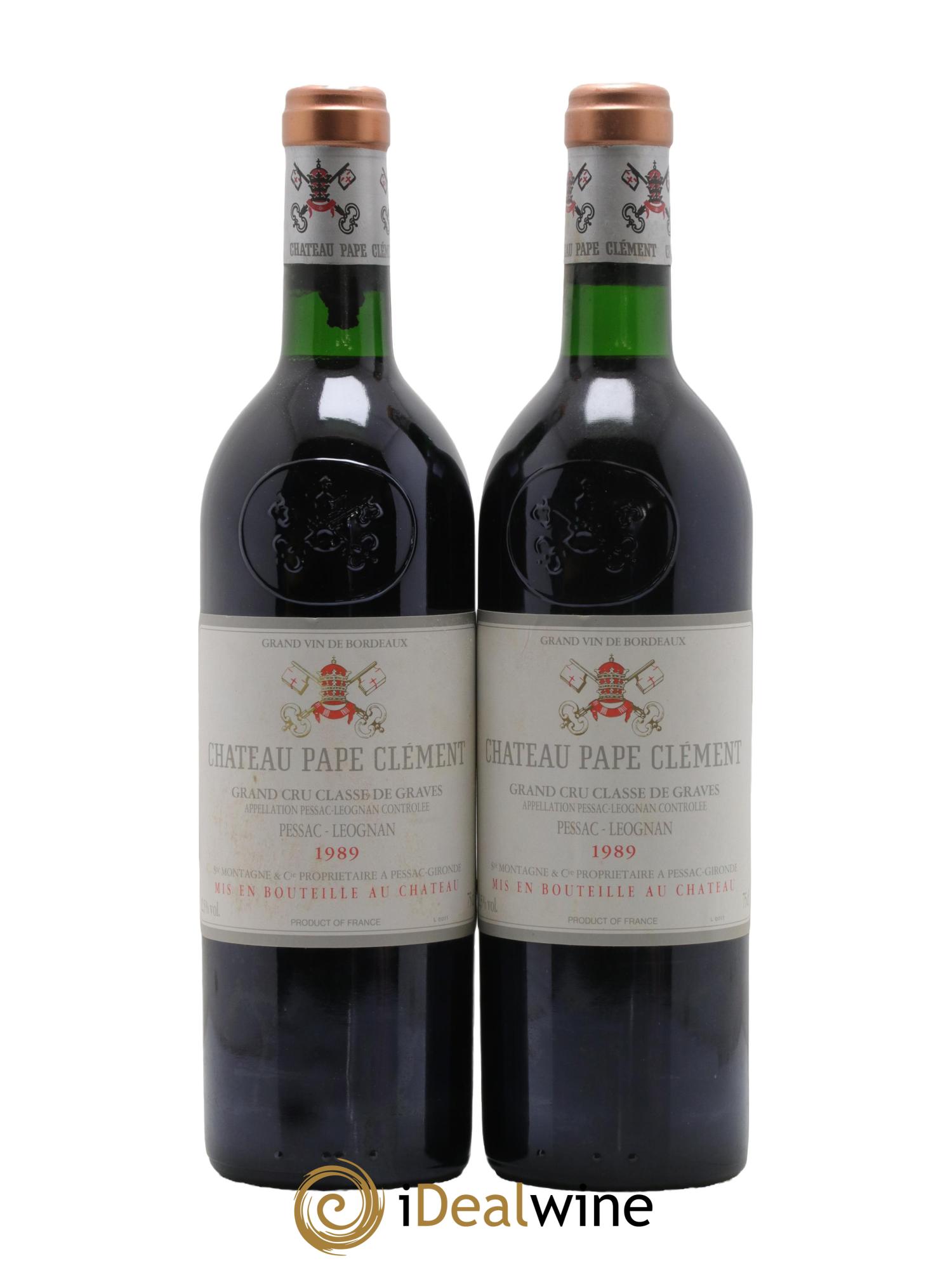 Château Pape Clément Cru Classé de Graves 1989 - Lot of 2 bottles - 0