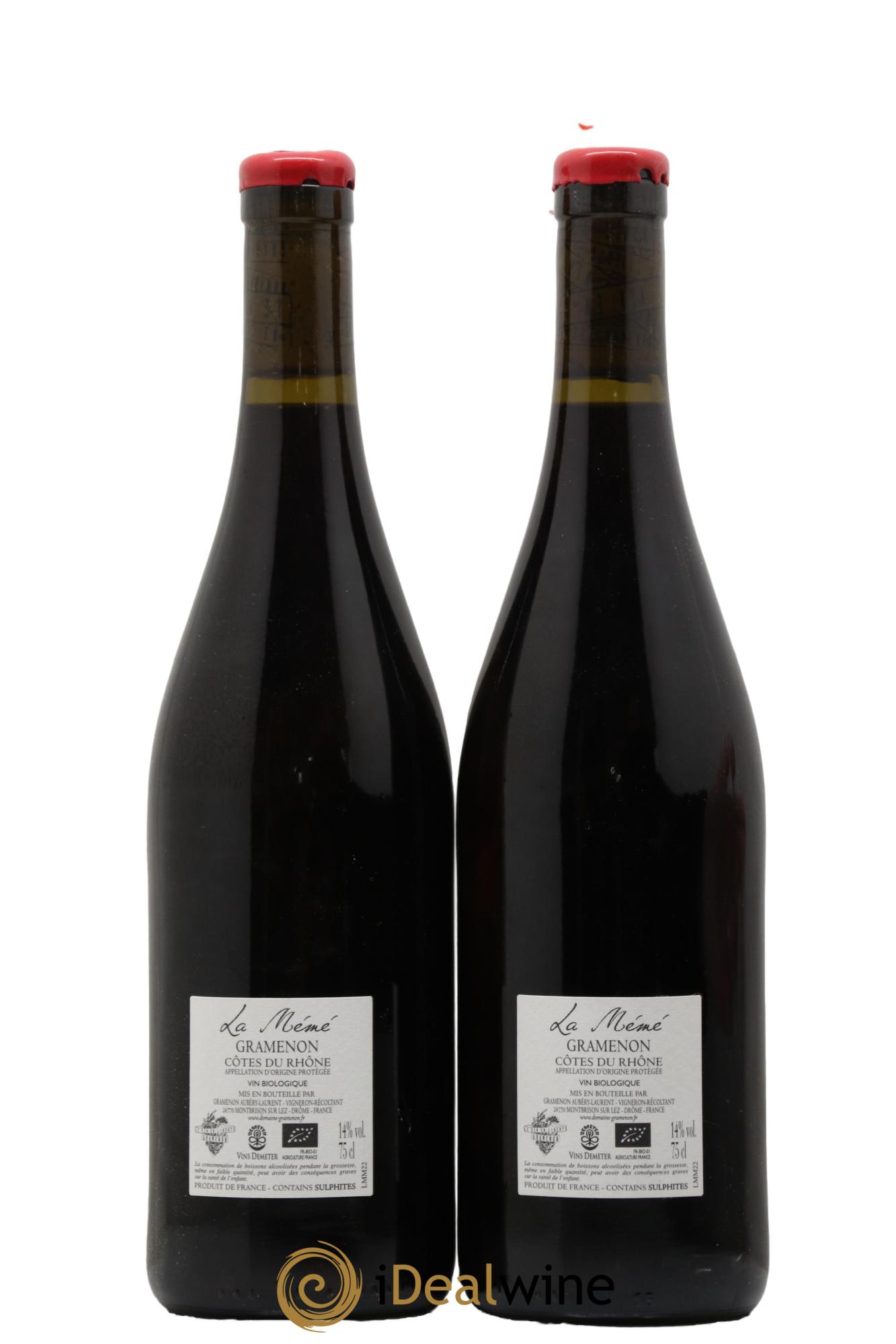 Côtes du Rhône La Mémé Ceps Centenaires Gramenon (Domaine) 2022 - Lot de 2 bouteilles - 1