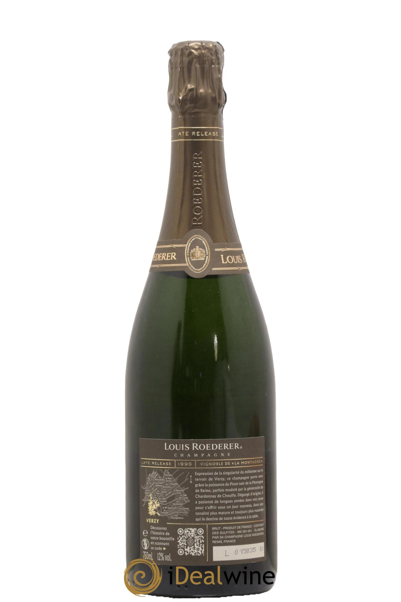 Champagne Late Release Vintage 1995 Maison Louis Roederer 1995 - Lot de 1 bouteille - 1