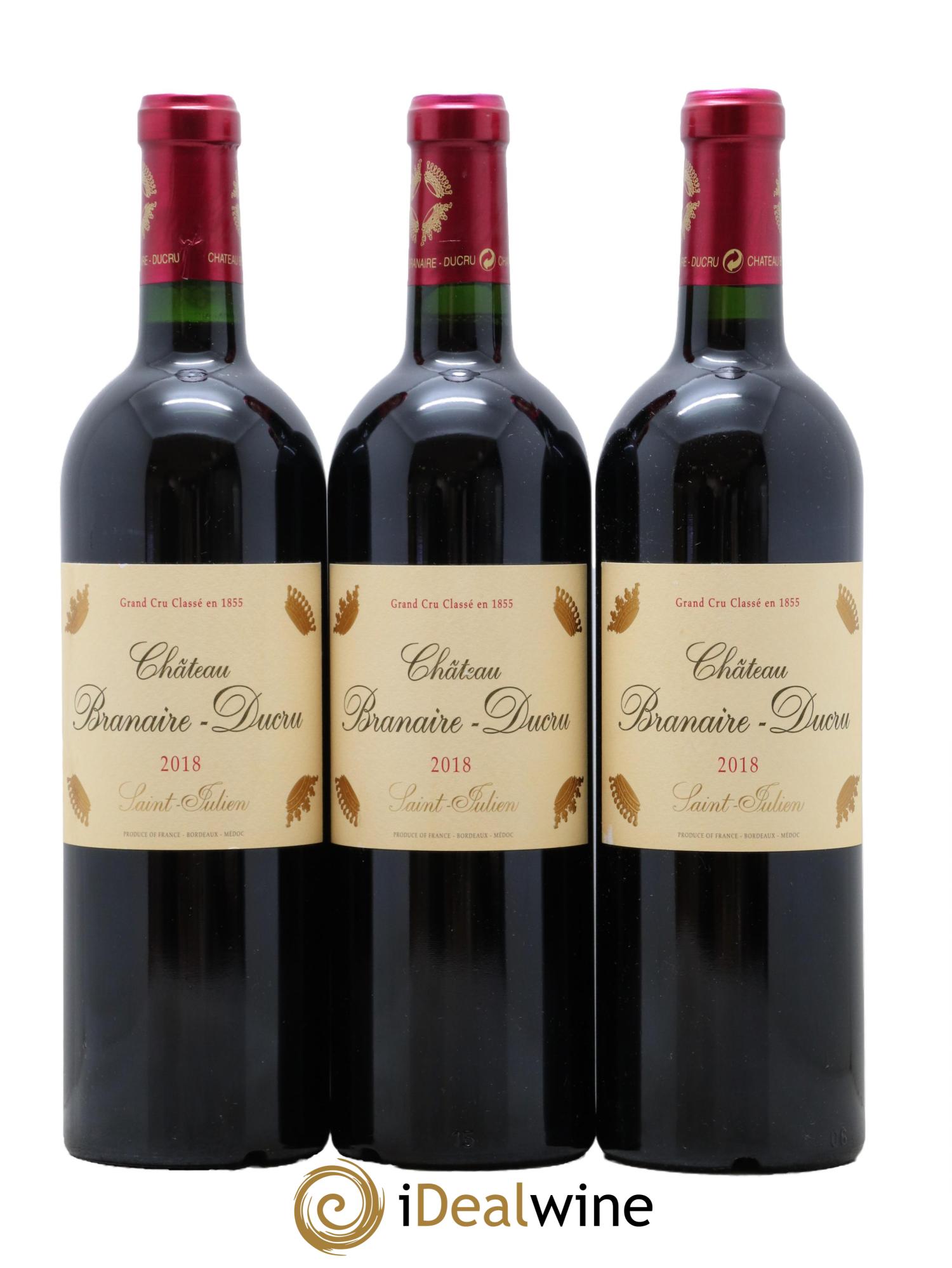 Château Branaire Ducru 4ème Grand Cru Classé 2018 - Lot de 3 bouteilles - 0