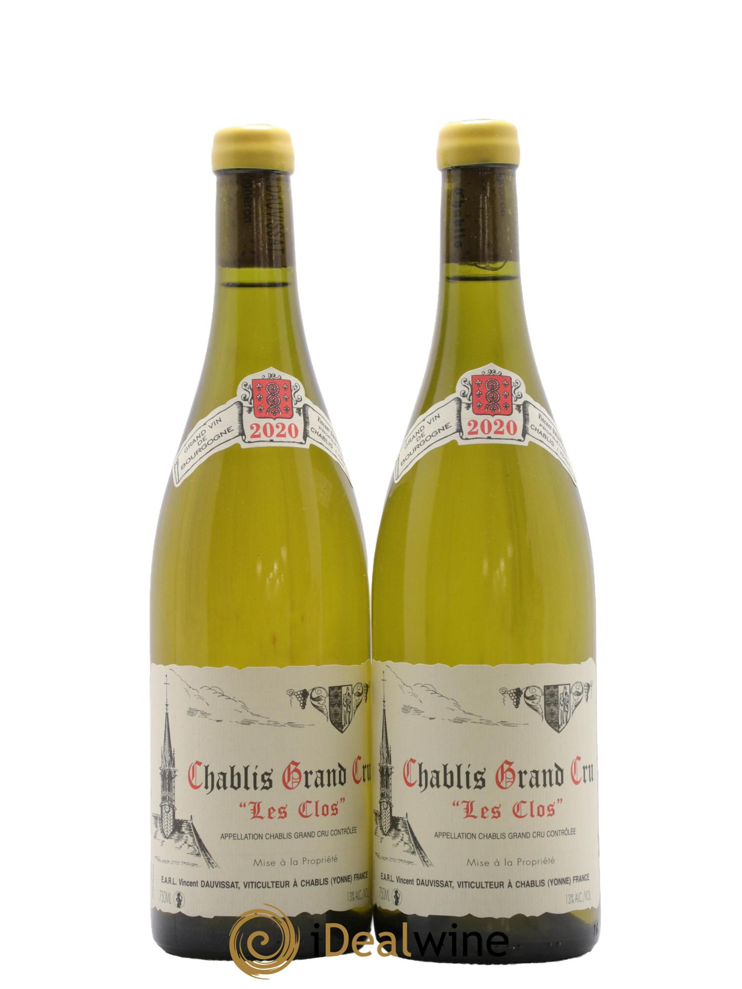 Chablis Grand Cru Les Clos Vincent Dauvissat (Domaine) 2020 - Lot of 2 bottles - 0