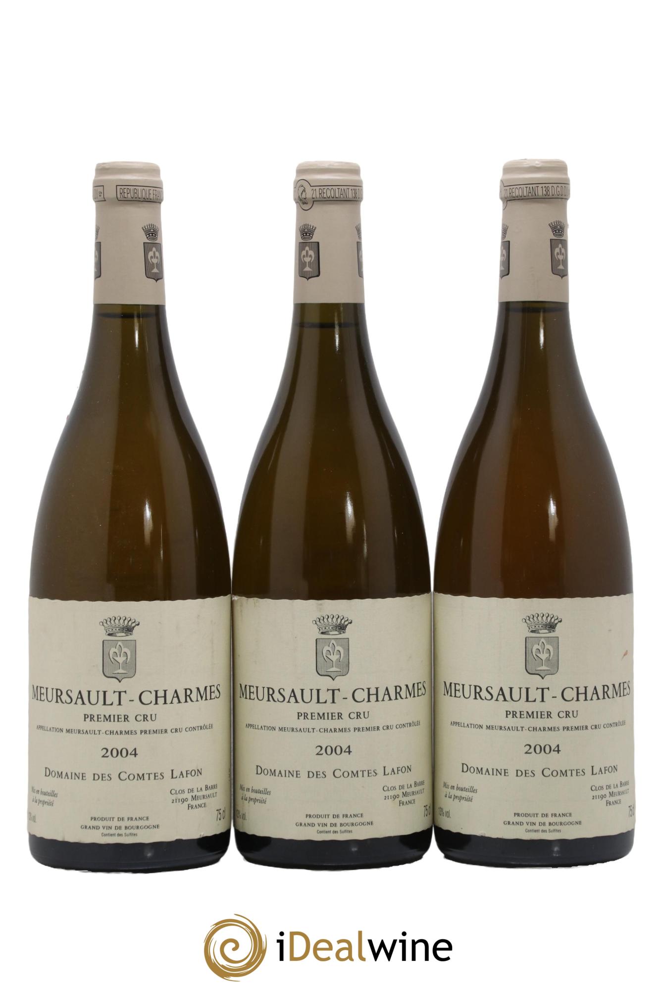 Meursault 1er Cru Charmes Comtes Lafon (Domaine des)  2004 - Lot de 3 bouteilles - 0