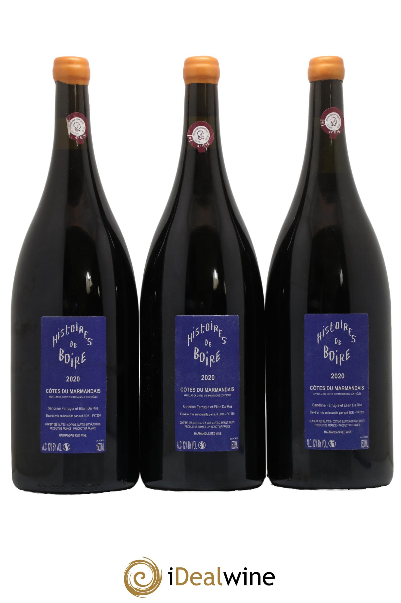 Côtes du Marmandais Histoires de Boire Elian Da Ros (Domaine) 2020 - Lot de 3 magnums - 1