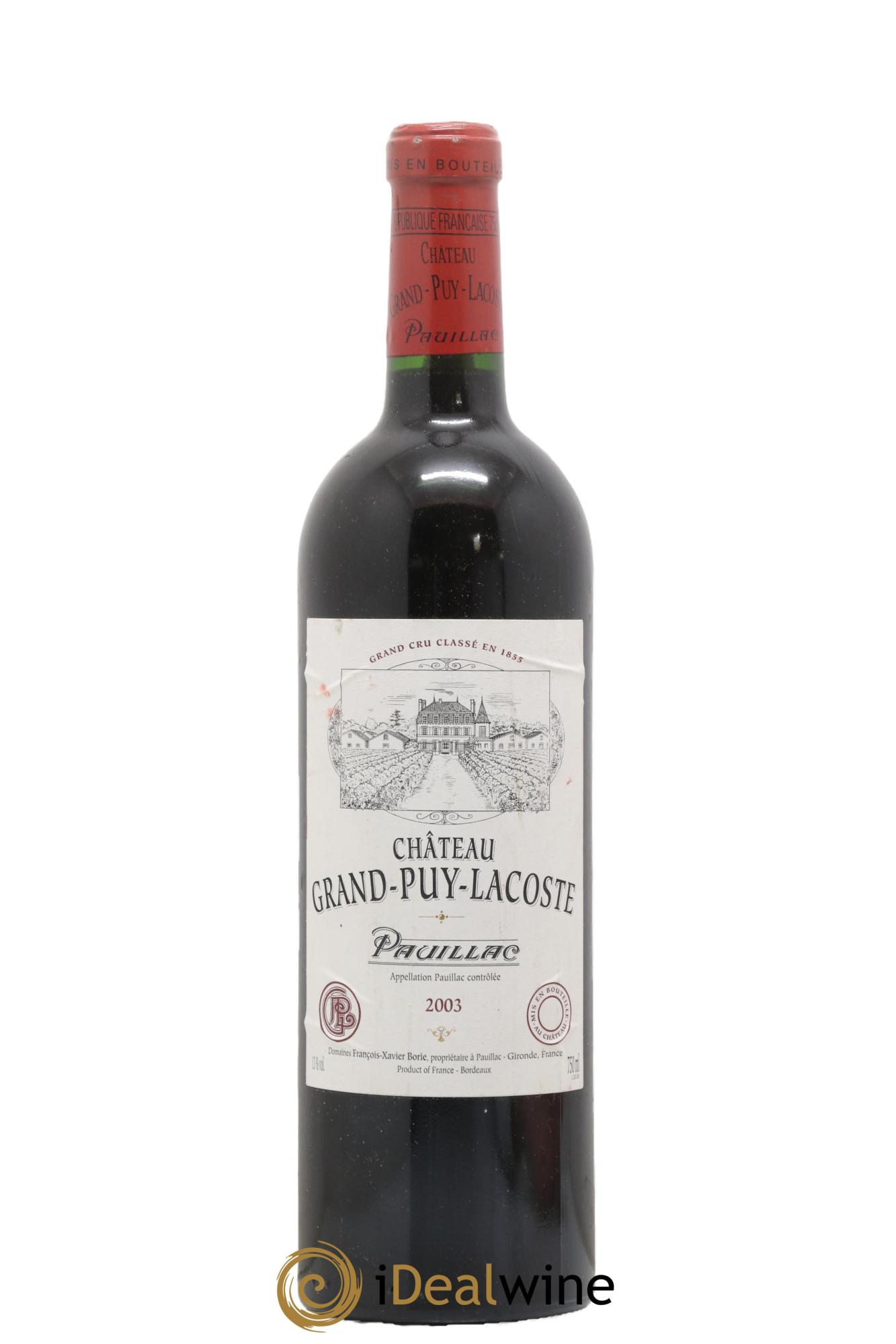 Château Grand Puy Lacoste 5ème Grand Cru Classé 2003 - Lotto di 1 bottiglia - 0