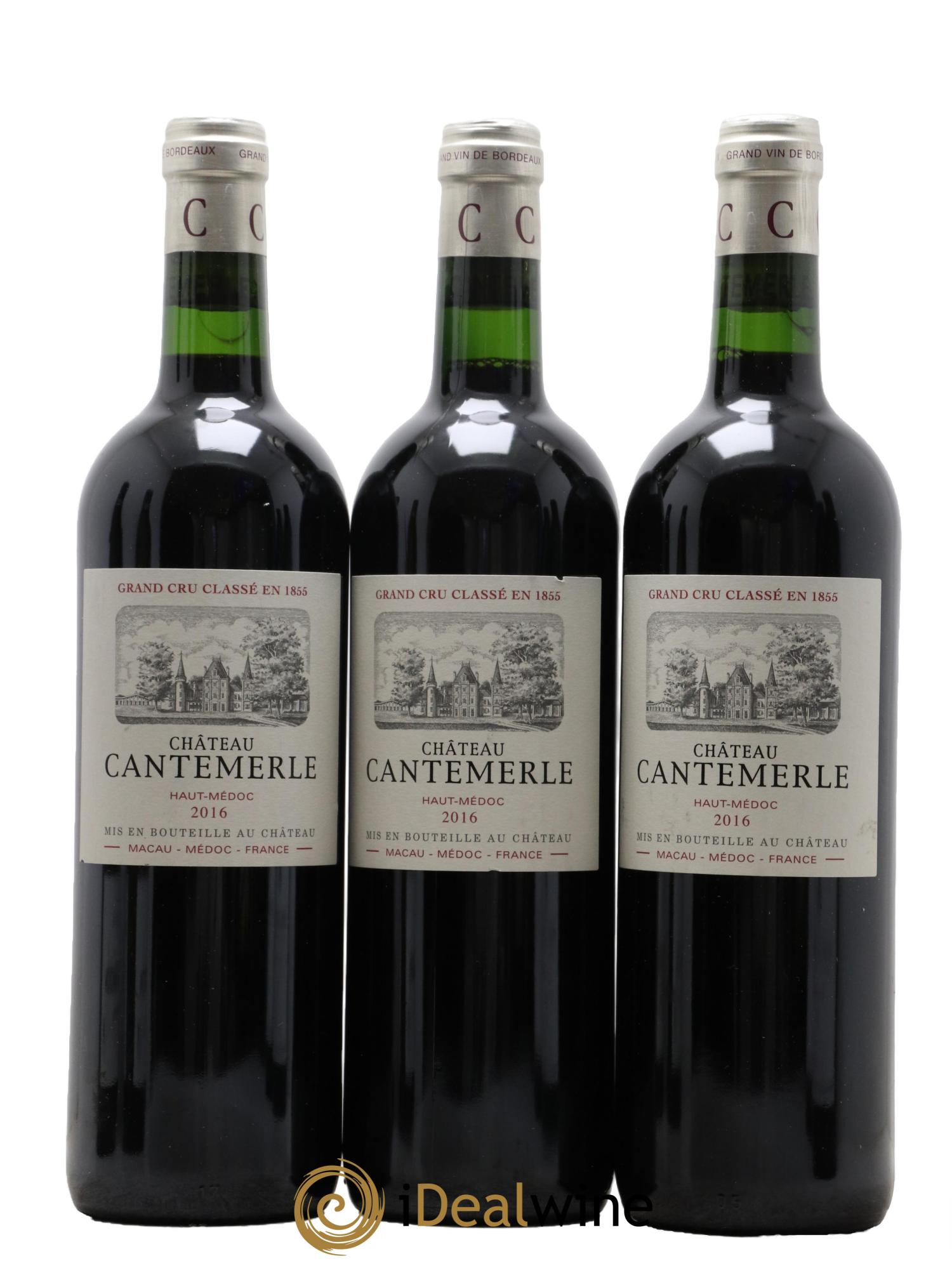 Château Cantemerle 5ème Grand Cru Classé  2016 - Lotto di 3 bottiglie - 0