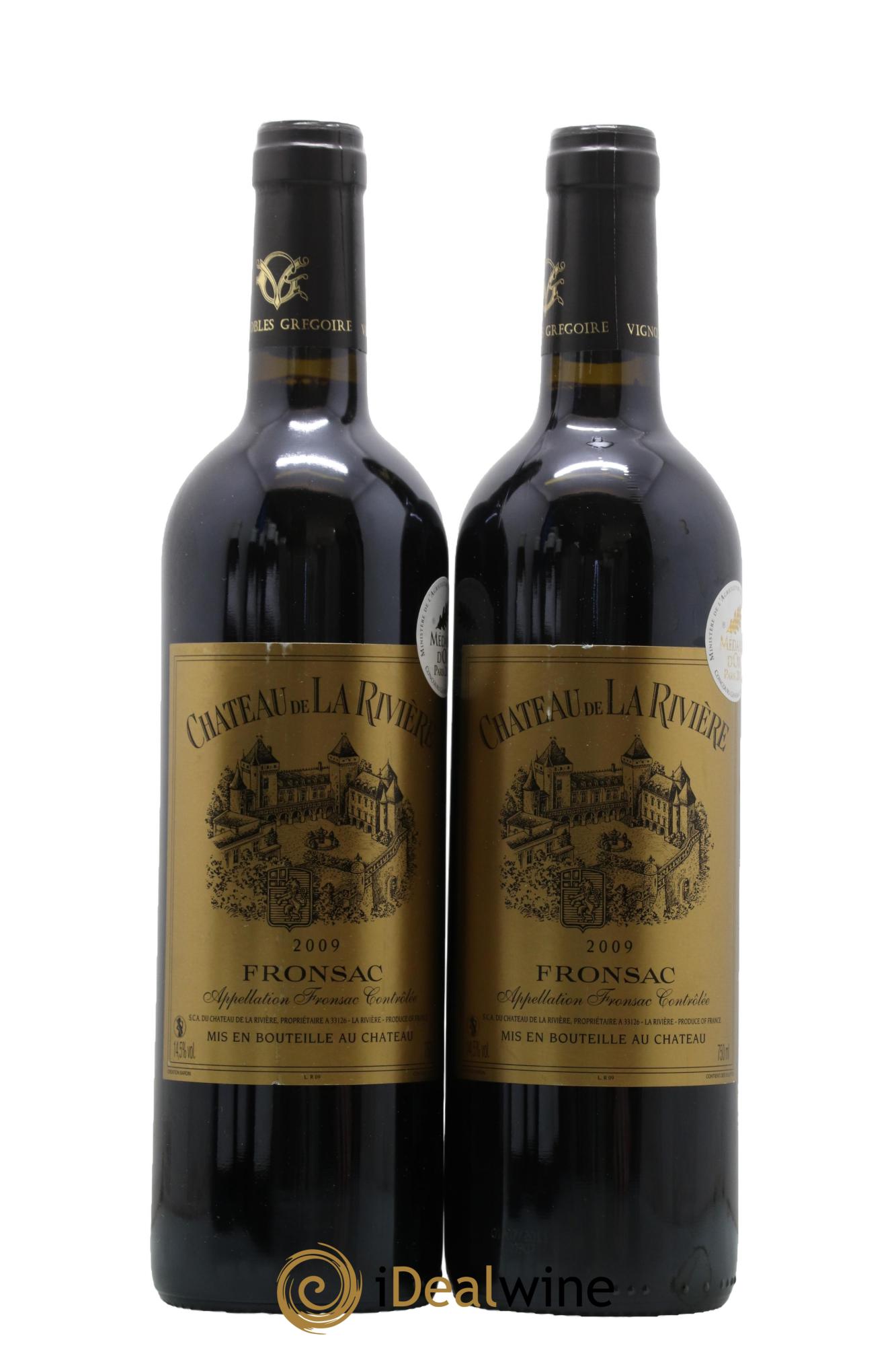 Château de La Rivière 2009 - Lot of 2 bottles - 0