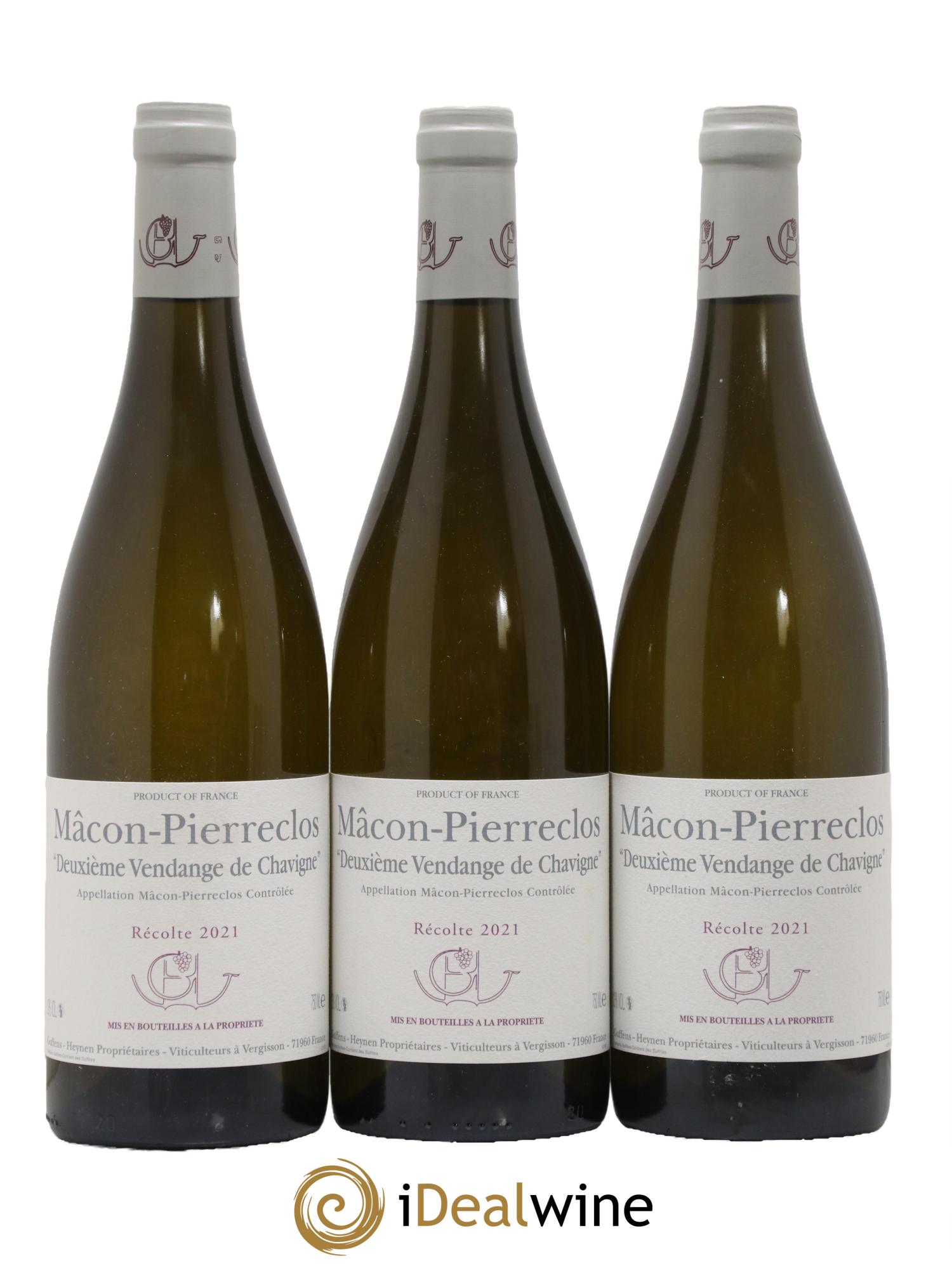 Mâcon-Pierreclos Deuxième Vendange de Chavigne Guffens-Heynen 2021 - Lot of 3 bottles - 0