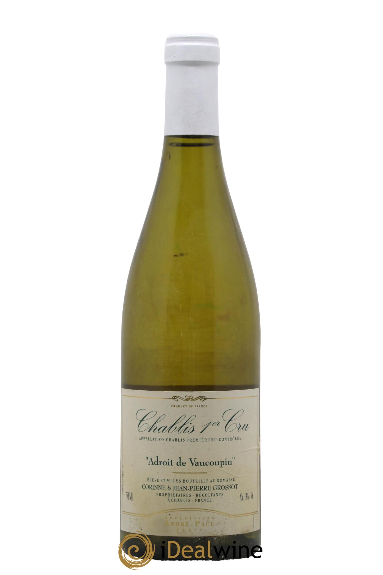 Chablis 1er Cru Adroit de Vaucopin Corinne et Jean-Pierre Grossot 2006 - Posten von 1 Flasche - 0