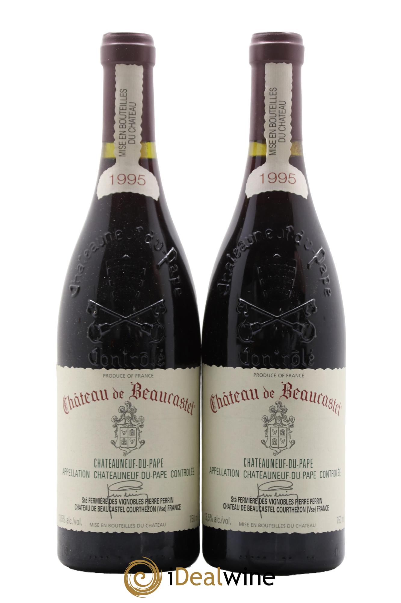 Châteauneuf-du-Pape Château de Beaucastel Famille Perrin 1995 - Lot de 2 bouteilles - 0