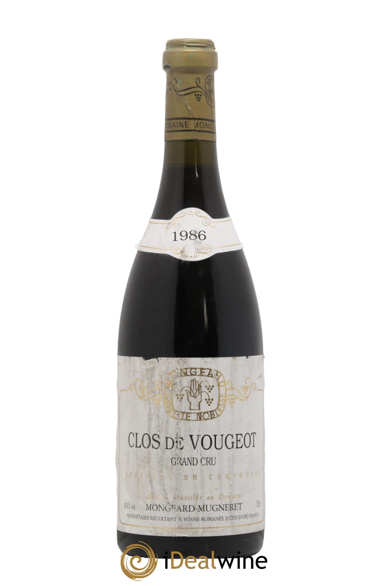 Clos de Vougeot Grand Cru Mongeard-Mugneret (Domaine) 1986 - Lot of 1 bottle - 0