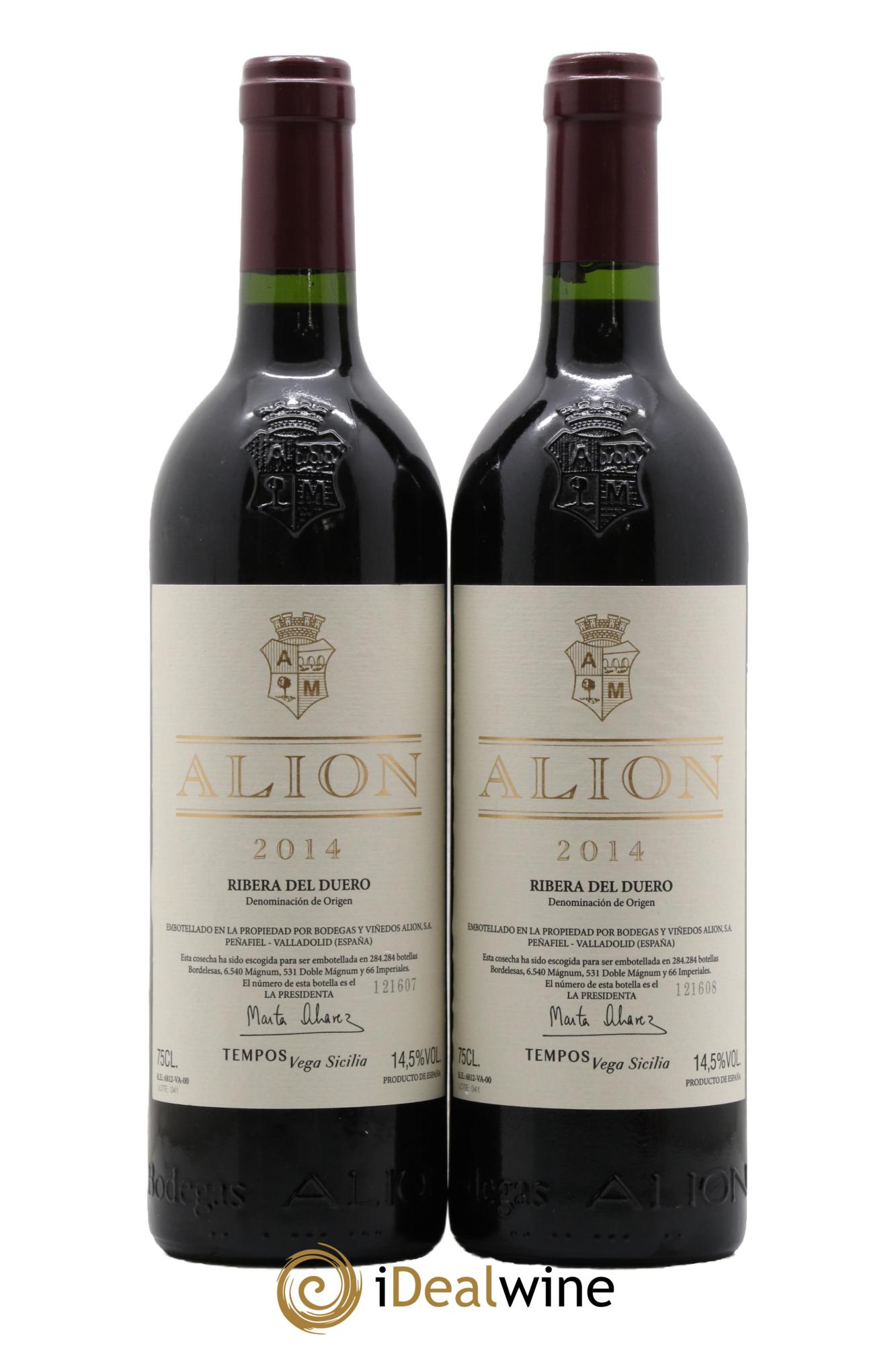 Ribera Del Duero DO Vega Sicilia Alion Famille Alvarez 2014 - Posten von 2 Flaschen - 0